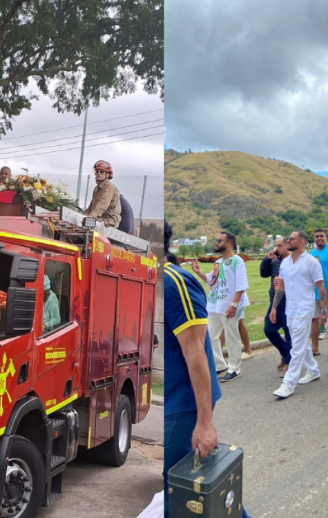 Cortejo do sambista Arlindo Cruz segue ao cemitério do Rio de Janeiro -  (crédito: Maria Vitória/Super Radio Tupi)