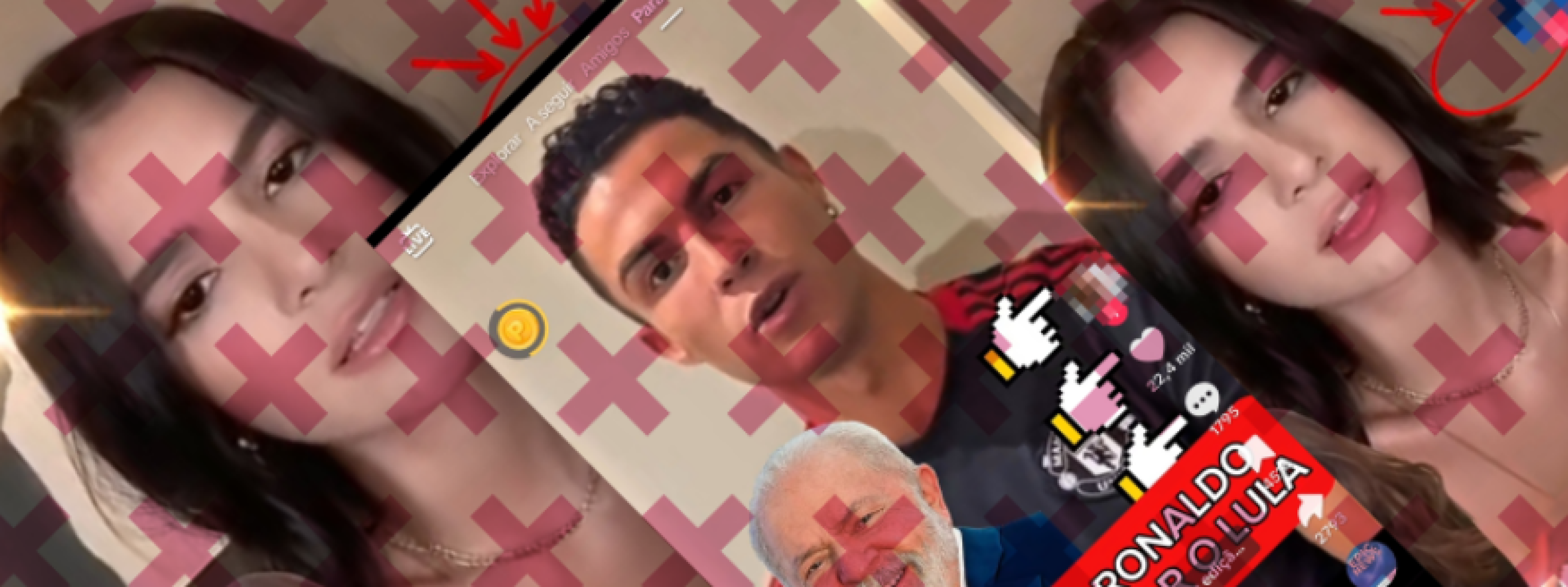 As postagens em questão apresentam vídeos manipulados por inteligência artificial, a partir da técnica de deepfake – recurso que utiliza algoritmos para criar imagens e áudios falsos, mas com aparência realista, simulando pessoas fazendo algo que nunca ocorreu - (crédito: Reprodução / Comprova) As postagens em questão apresentam vídeos manipulados por inteligência artificial, a partir da técnica de deepfake – recurso que utiliza algoritmos para criar imagens e áudios falsos, mas com aparência realista, simulando pessoas fazendo algo que nunca ocorreu - (crédito: Reprodução / Comprova)