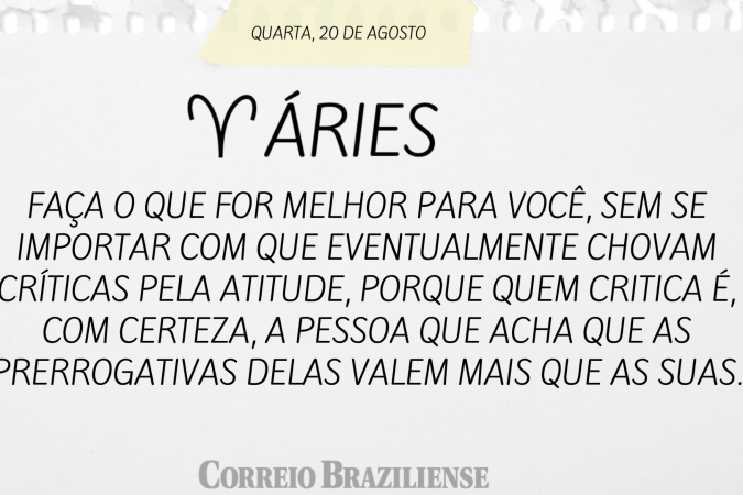 Horóscopo deste sábado (23/8)