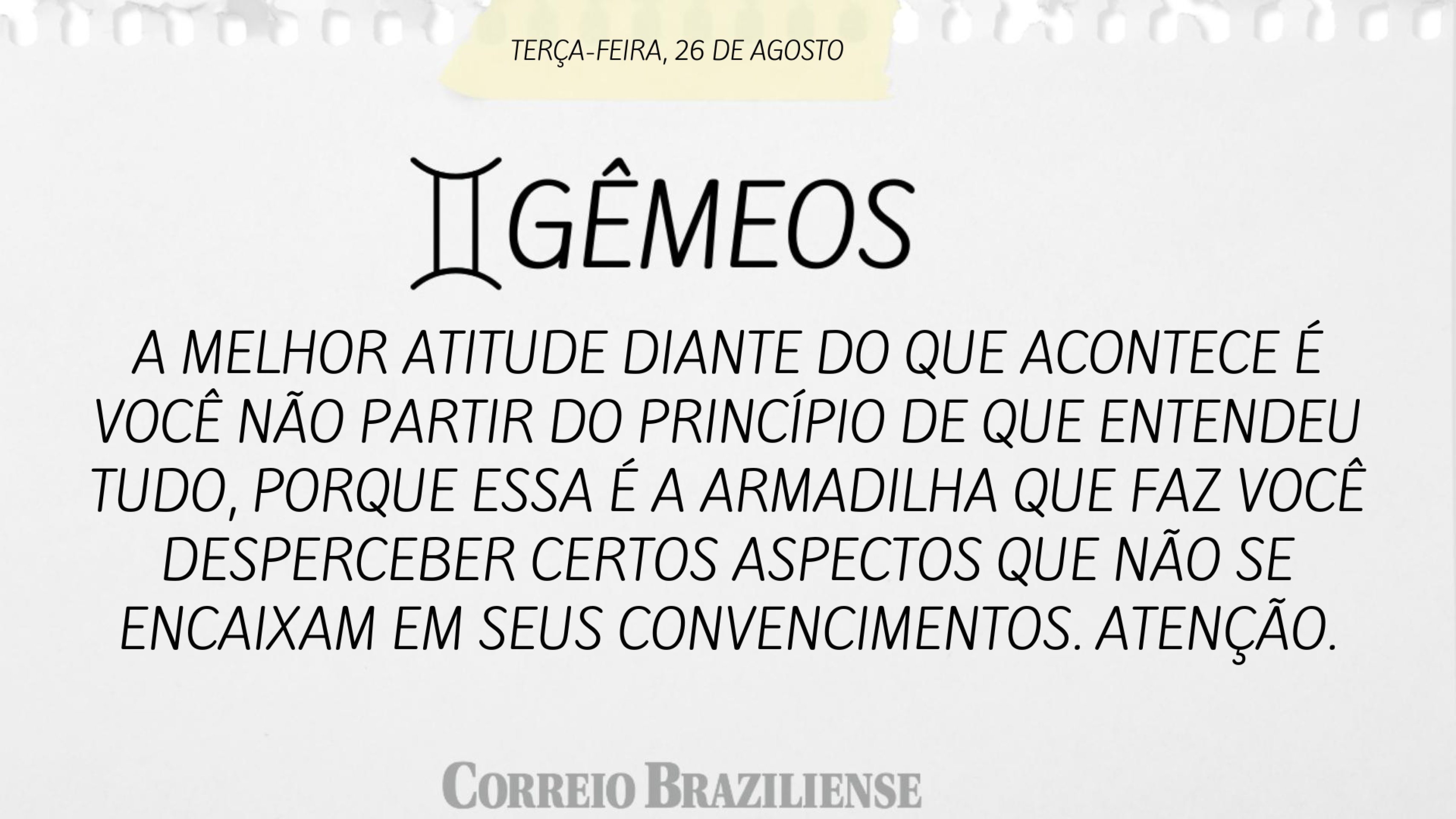 Horóscopo desta terça