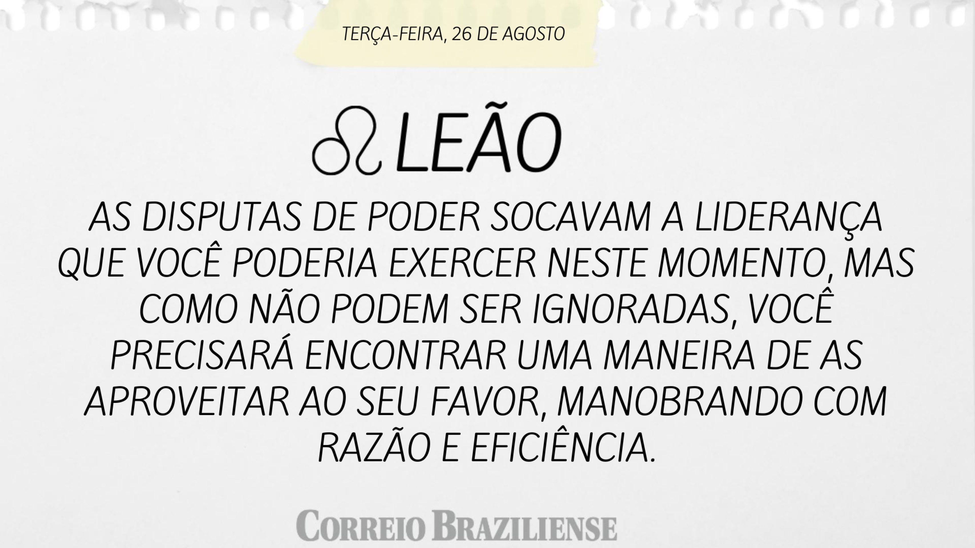 Horóscopo desta terça