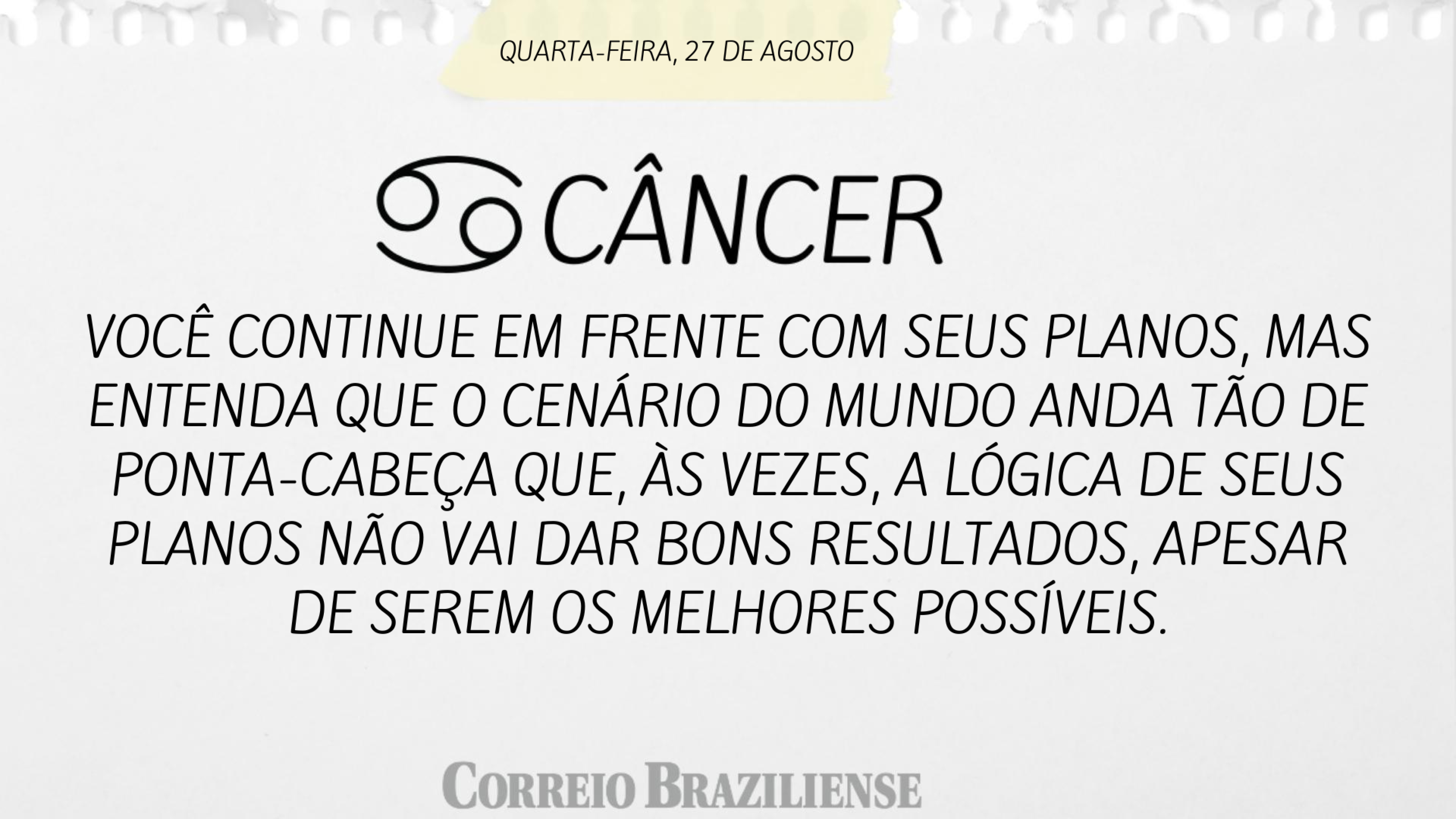 Horóscopo desta quarta