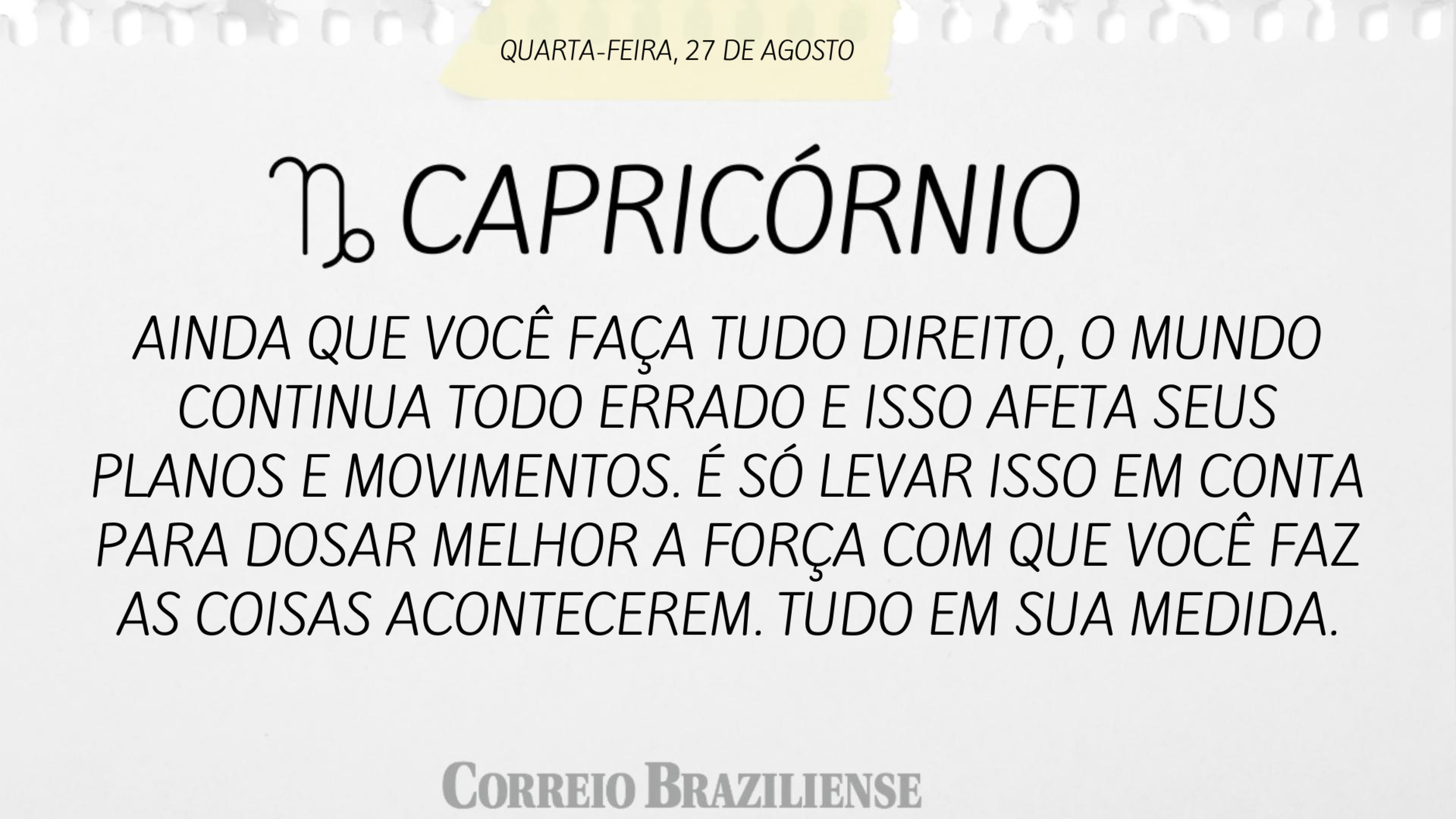 Horóscopo desta quarta