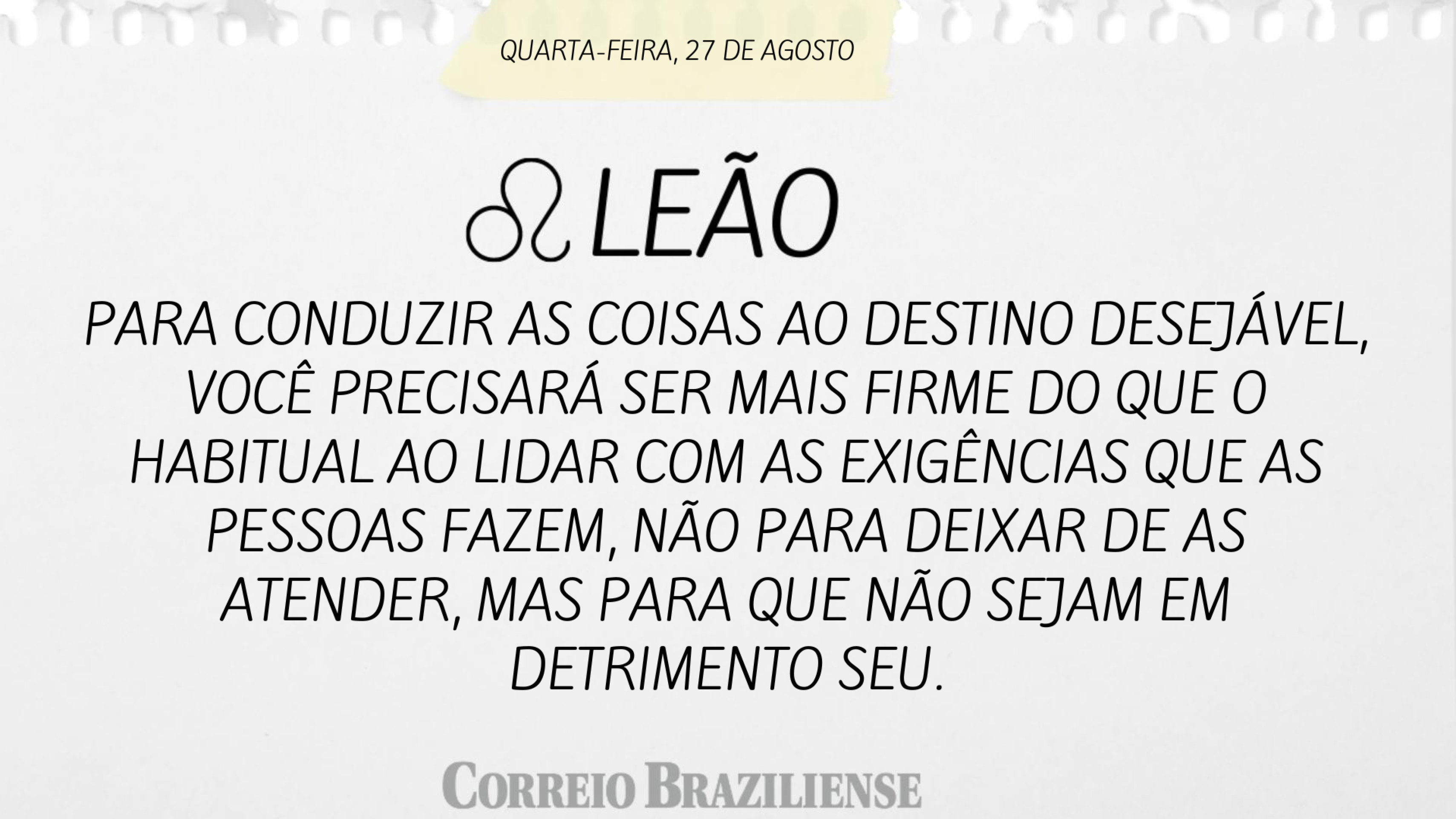 Horóscopo desta quarta