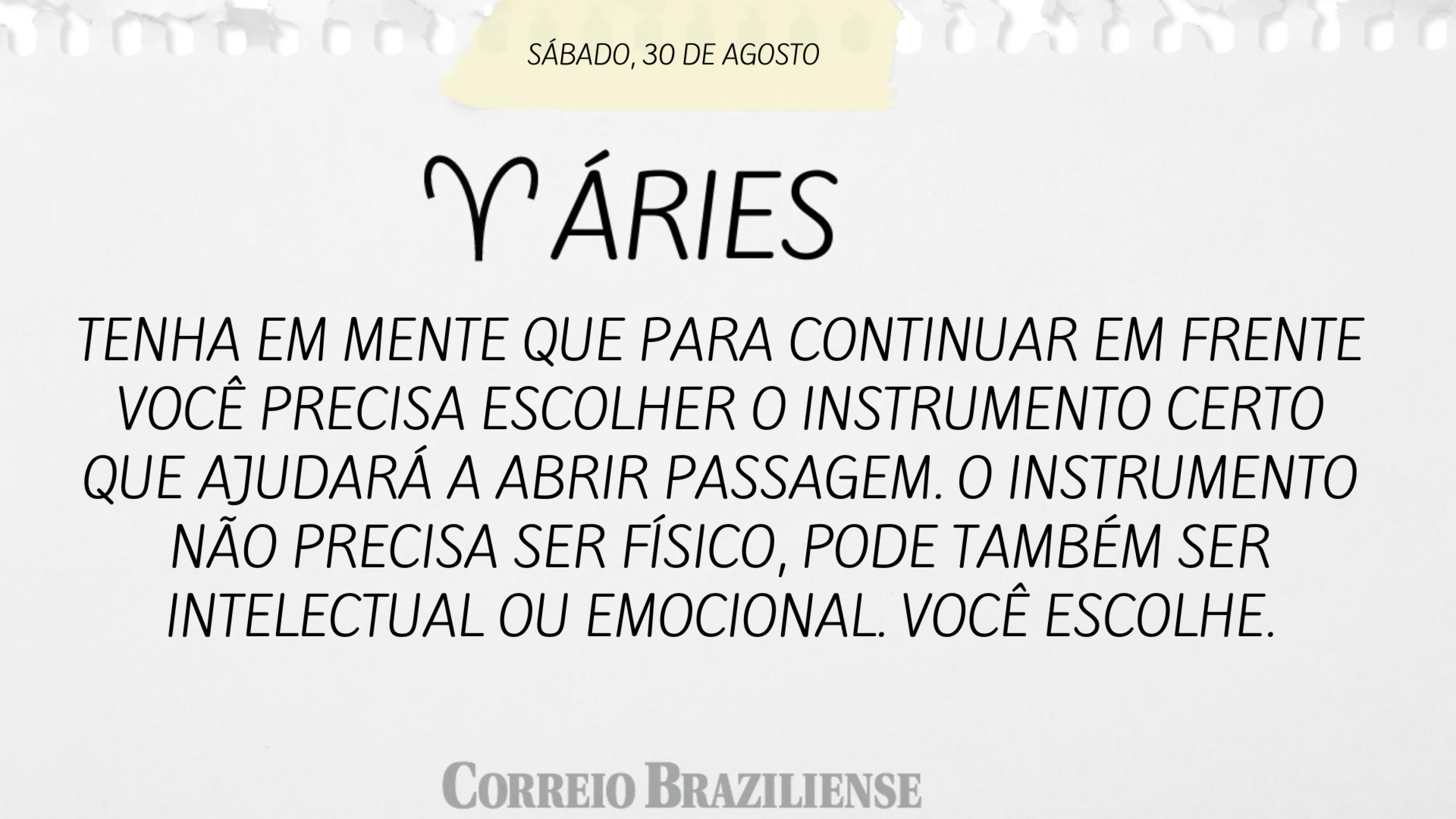 Horóscopo deste sábado