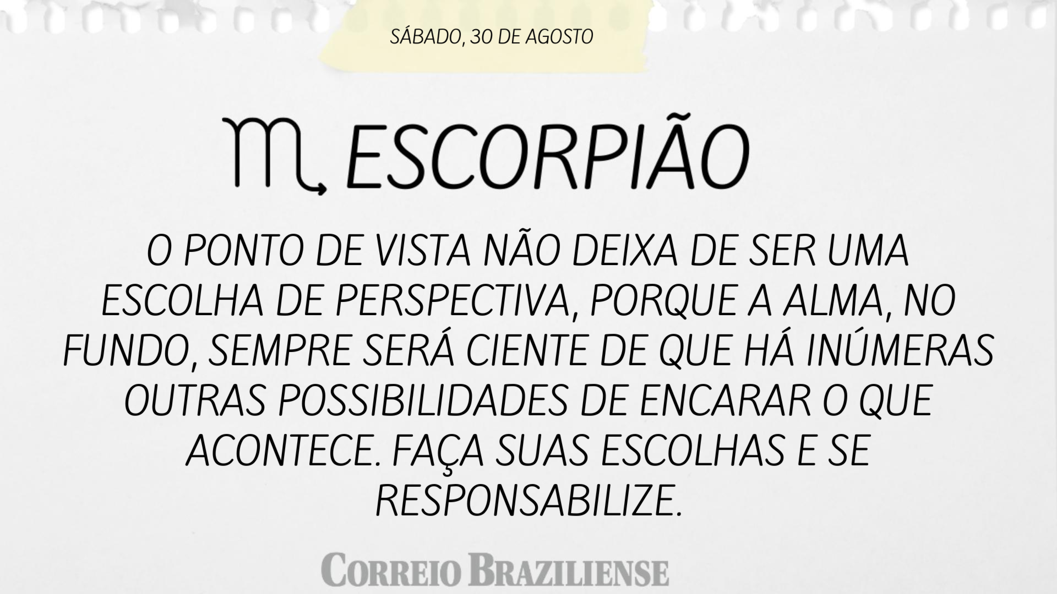 Horóscopo deste sábado