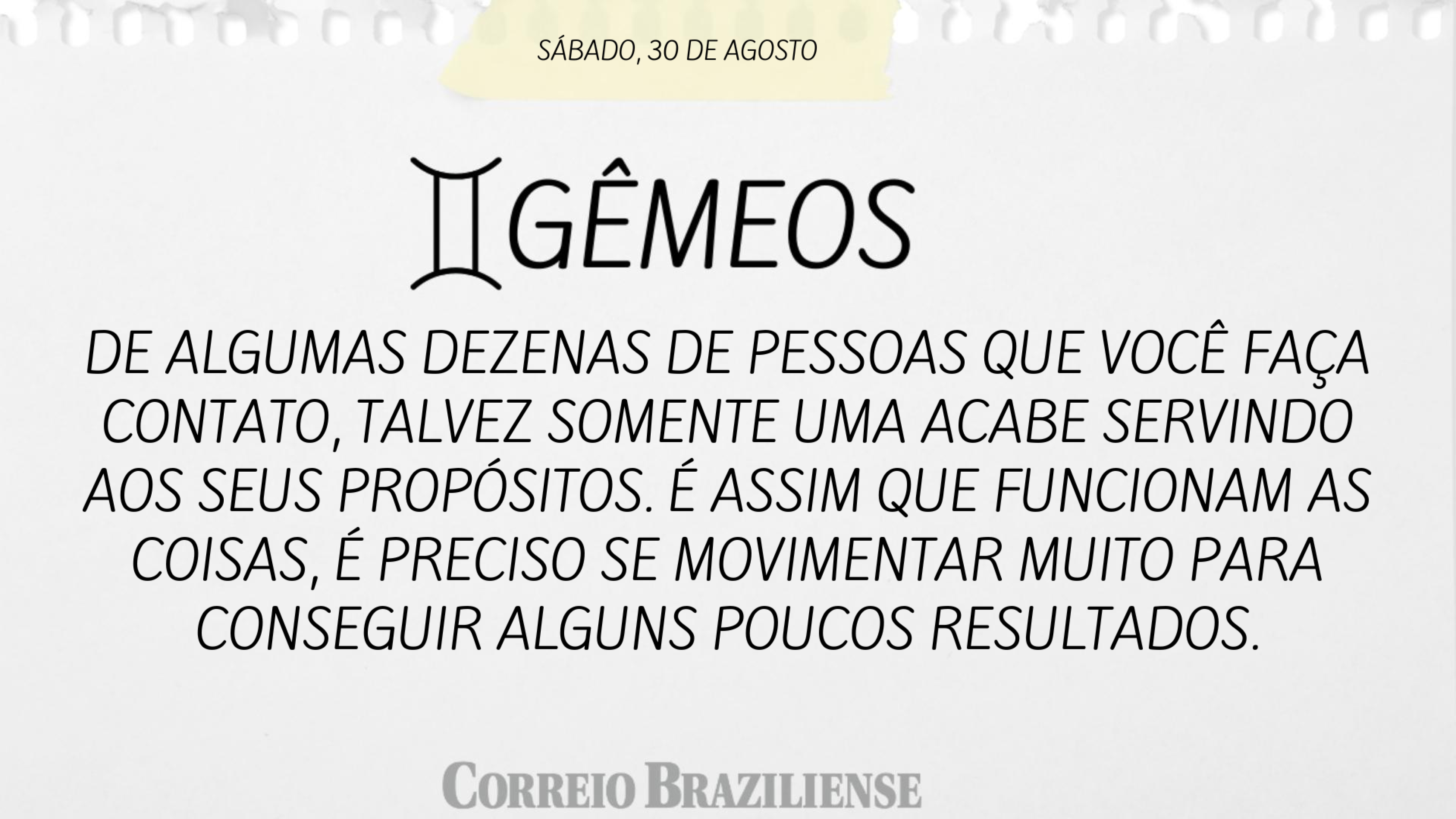 Horóscopo deste sábado