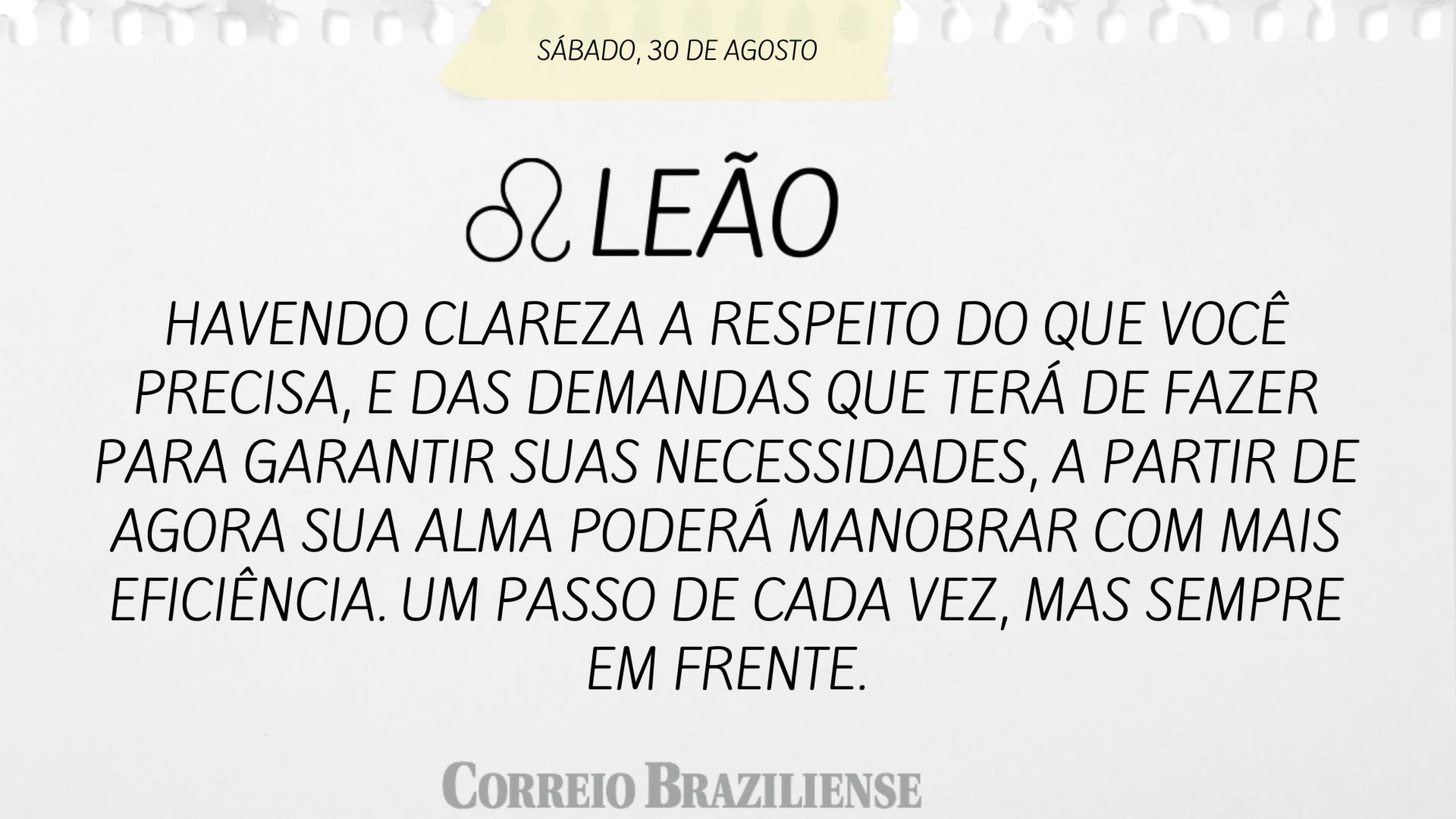 Horóscopo deste sábado