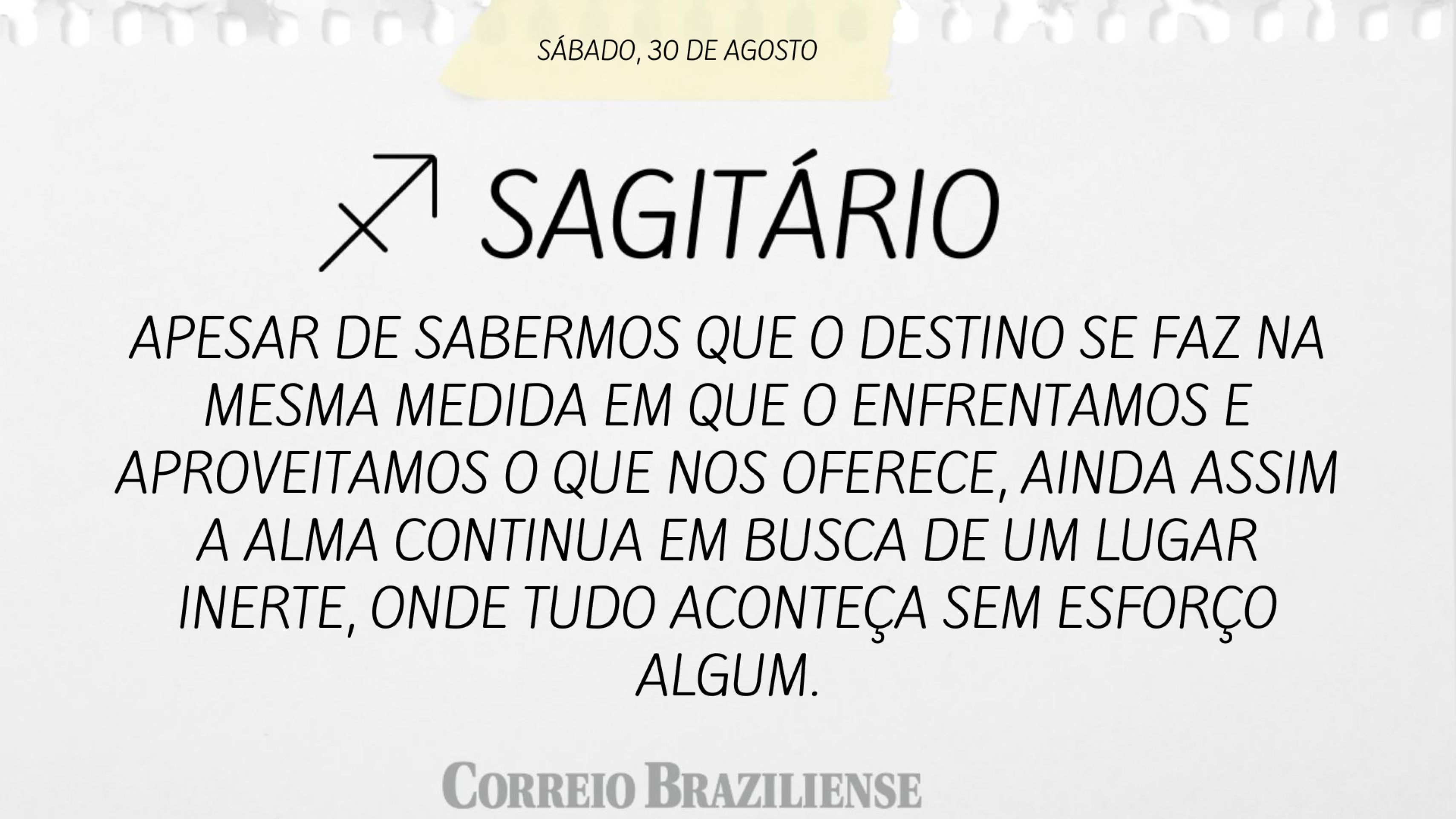 Horóscopo deste sábado