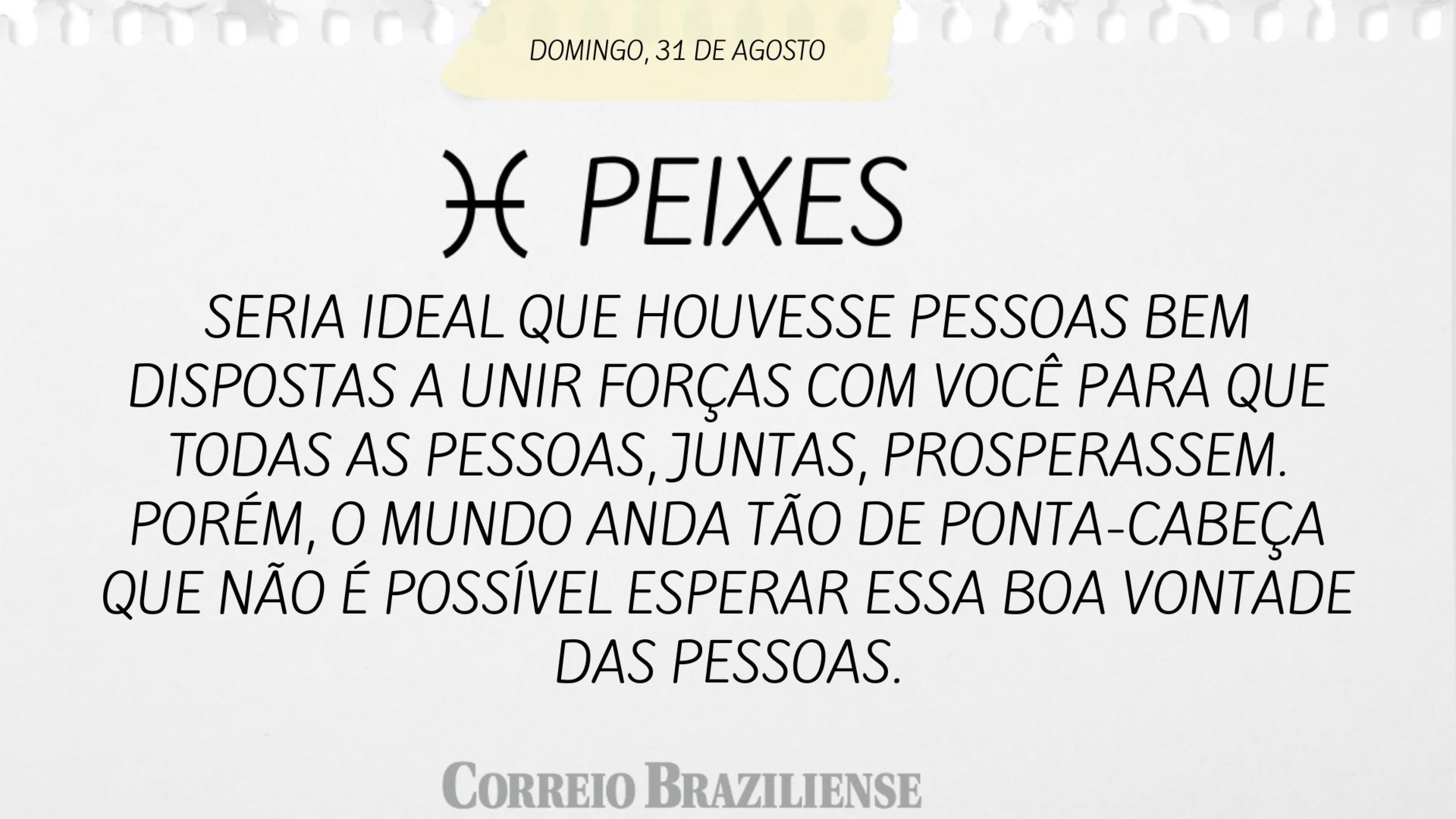 Horóscopo deste domingo