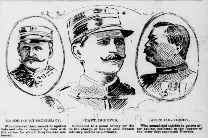 Jornal ilustra cerimônia de 'degradação' de Dreyfus, em que ele foi despojado em público de seus símbolos de oficial -  (crédito: Bibliothèque nationale de France)