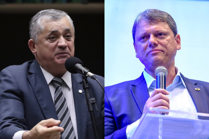 Para Guimarães (esq.), a tendência é que Tarcísio (dir.) jogue Bolsonaro no esquecimento quando conseguir o que quer -  (crédito: Bruno Spada/Câmara e Douglas Gomes/Republicanos)