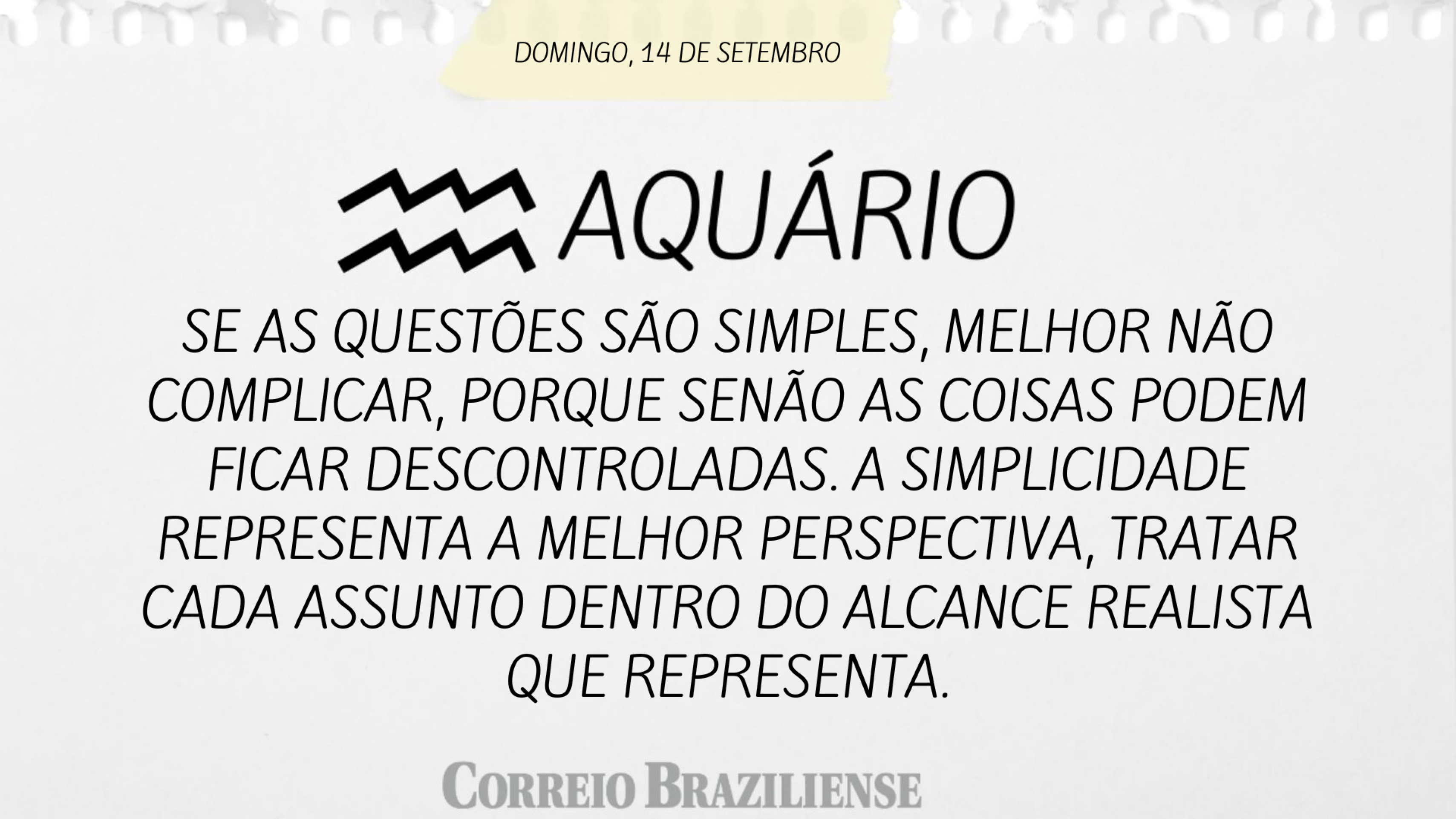 Hor&oacute;scopo | 14 de setembro