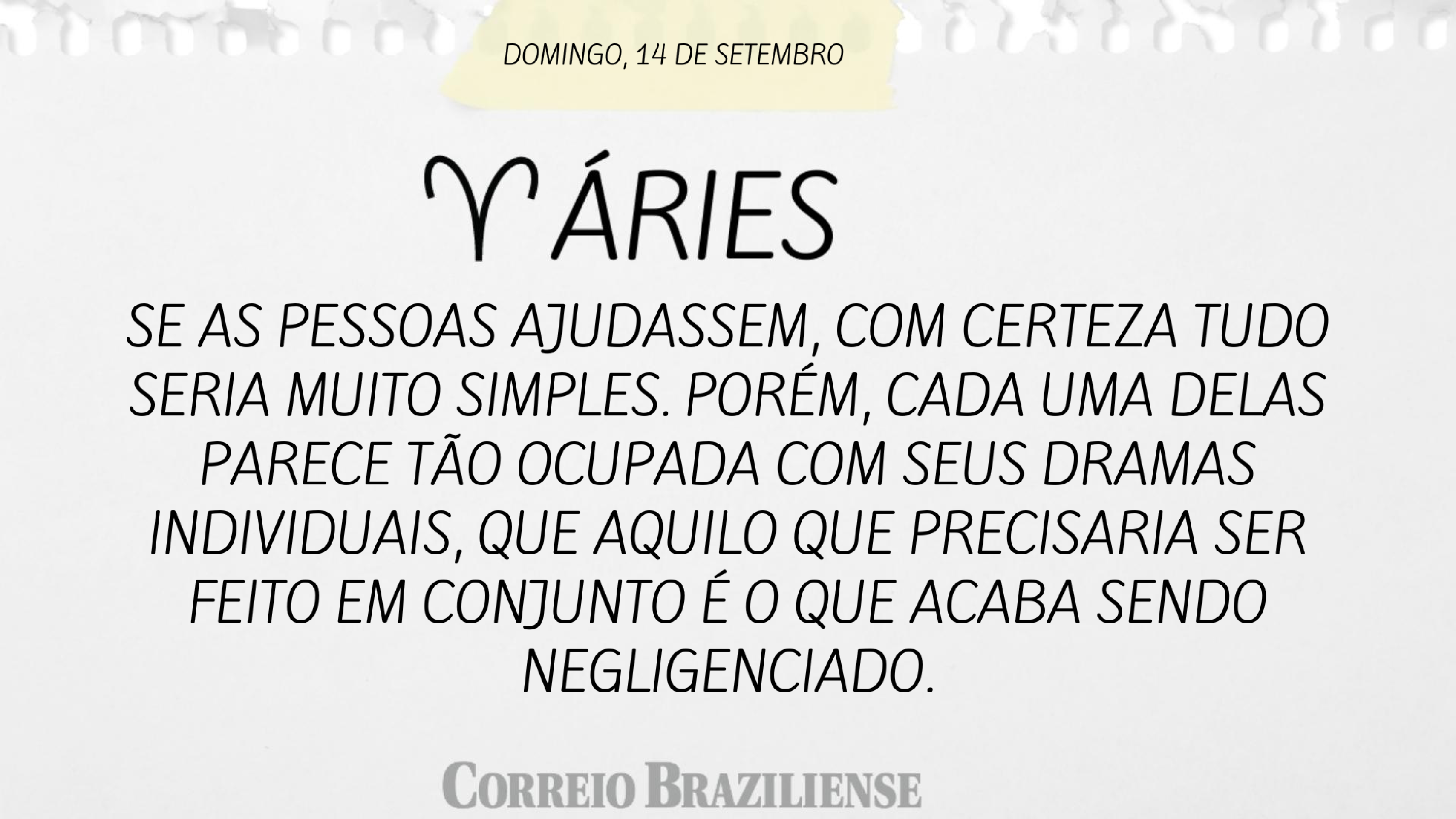 Hor&oacute;scopo | 14 de setembro