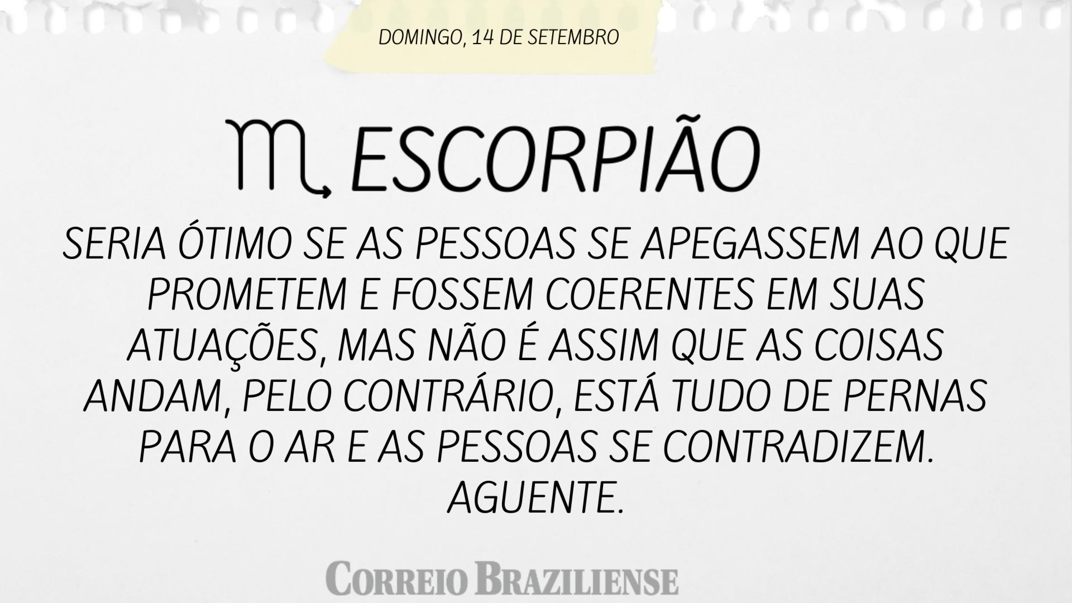 Hor&oacute;scopo | 14 de setembro