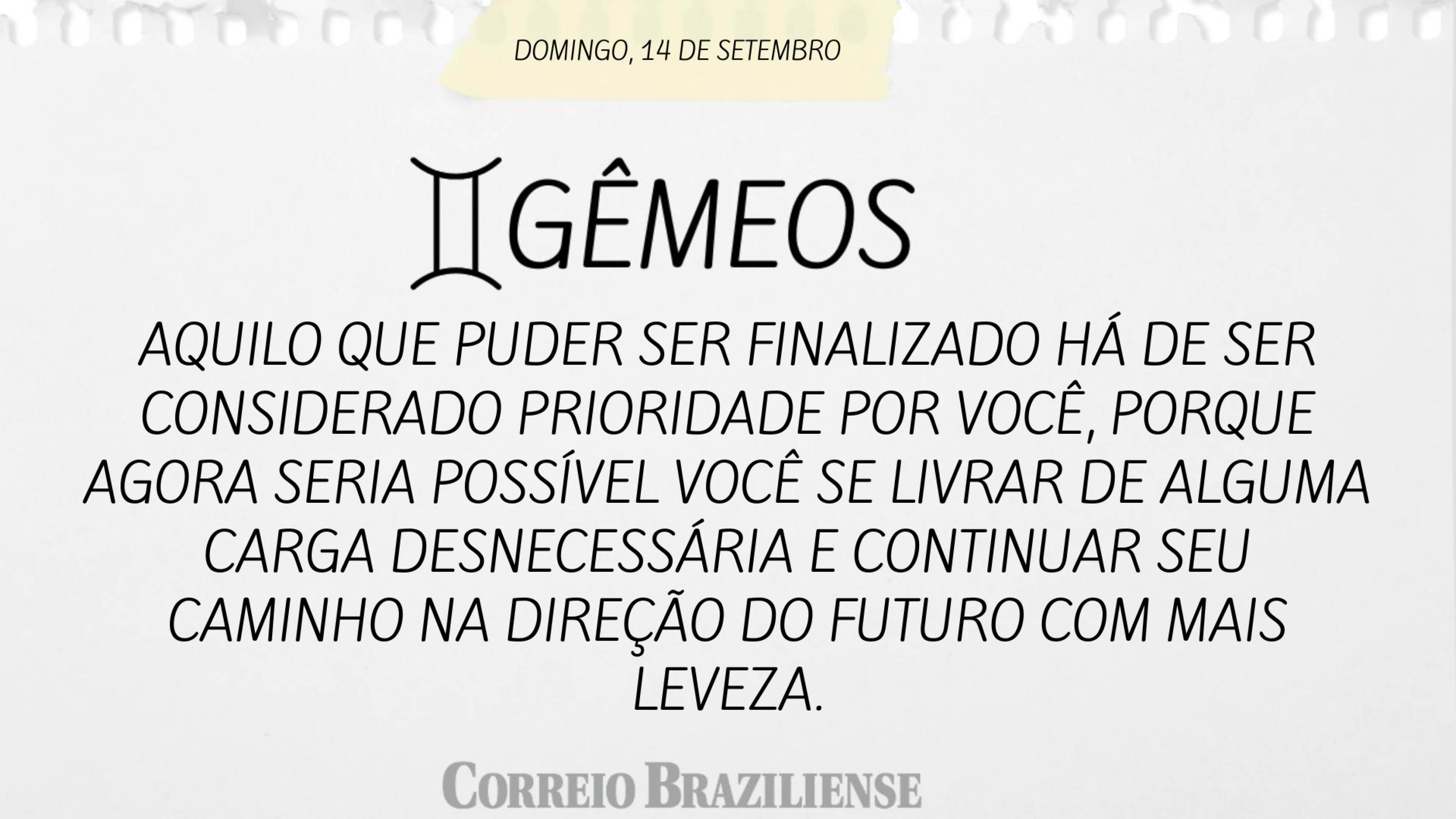 Hor&oacute;scopo | 14 de setembro