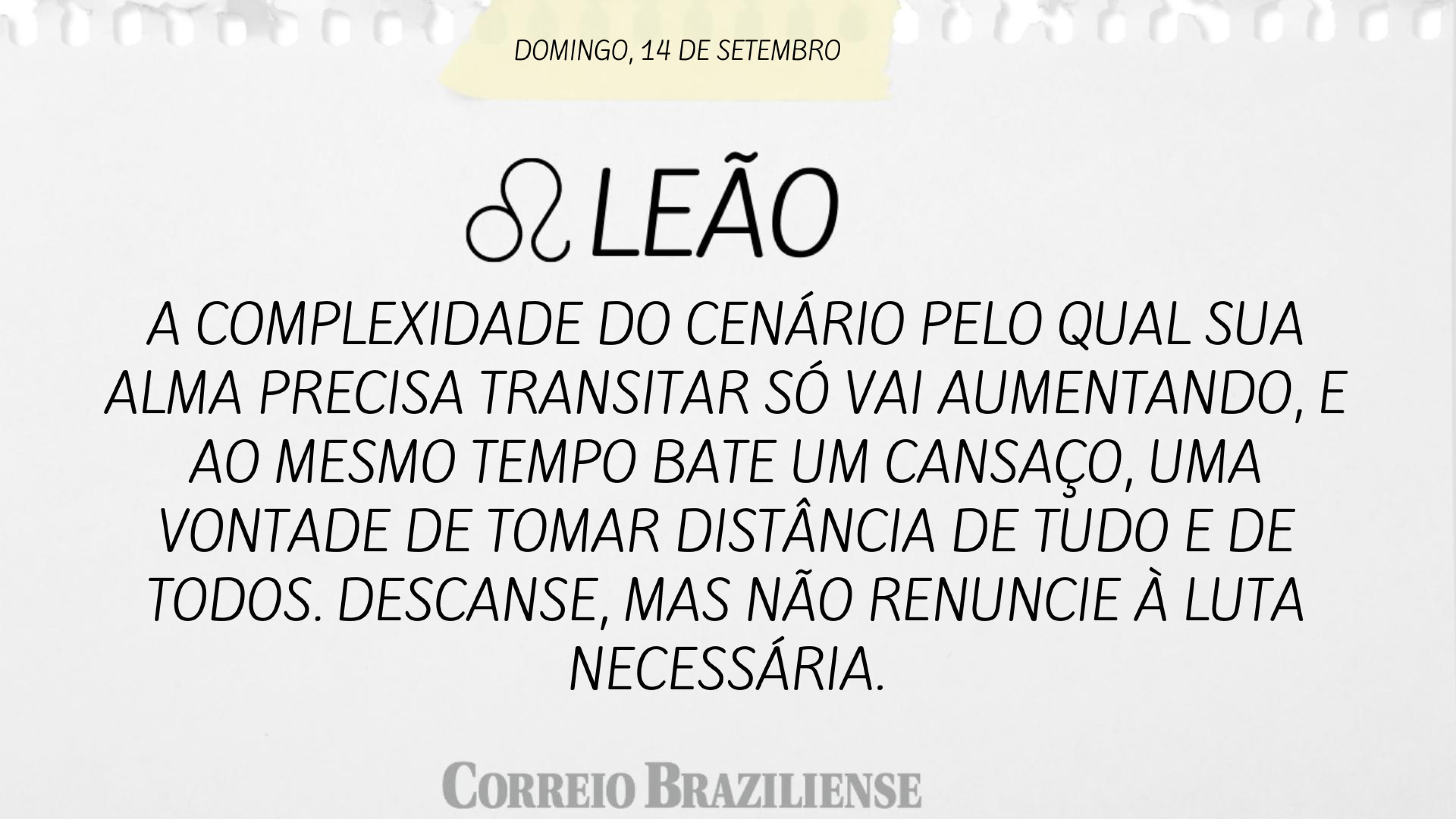 Hor&oacute;scopo | 14 de setembro