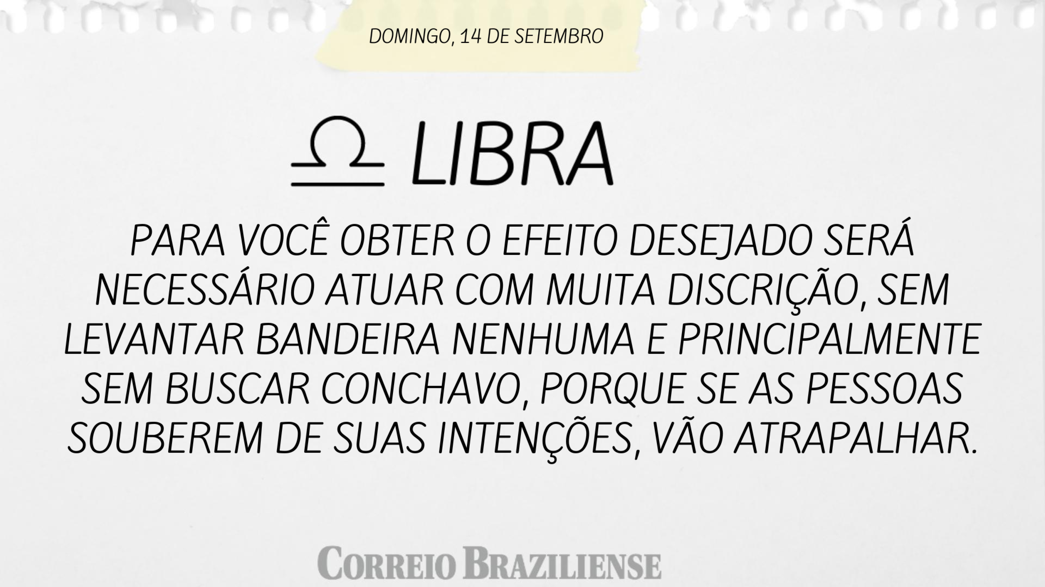 Hor&oacute;scopo | 14 de setembro