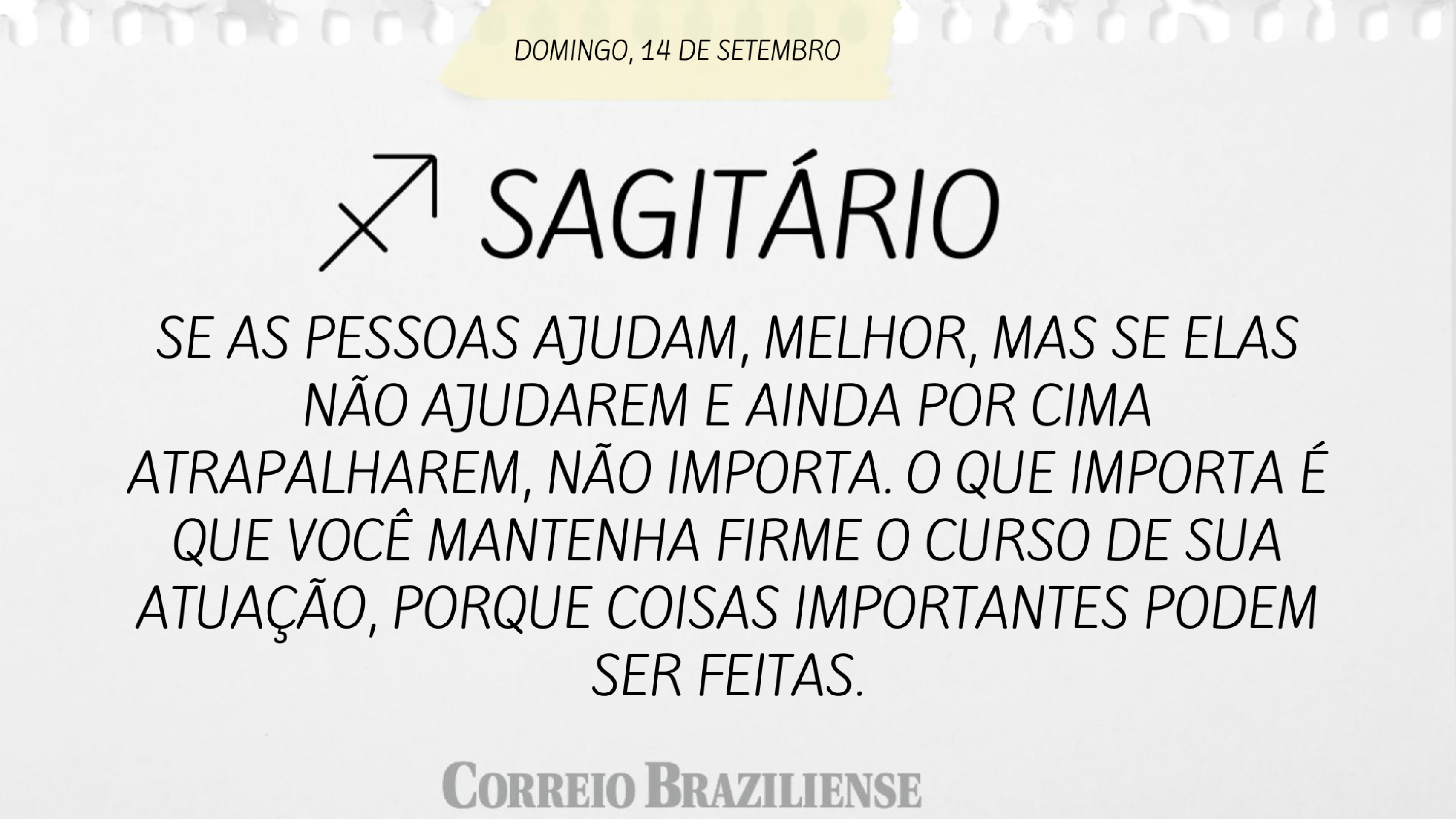 Hor&oacute;scopo | 14 de setembro