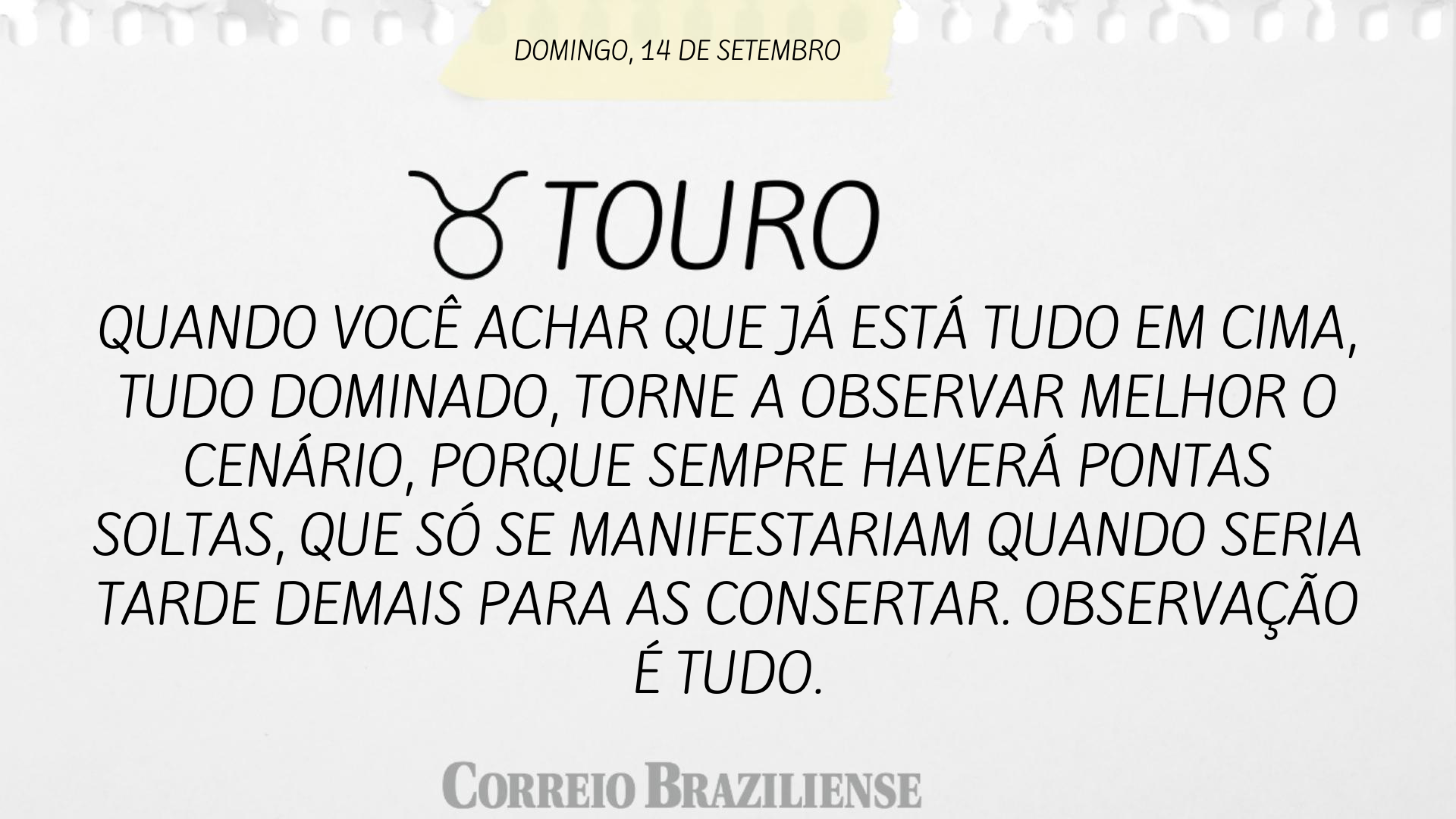 Hor&oacute;scopo | 14 de setembro