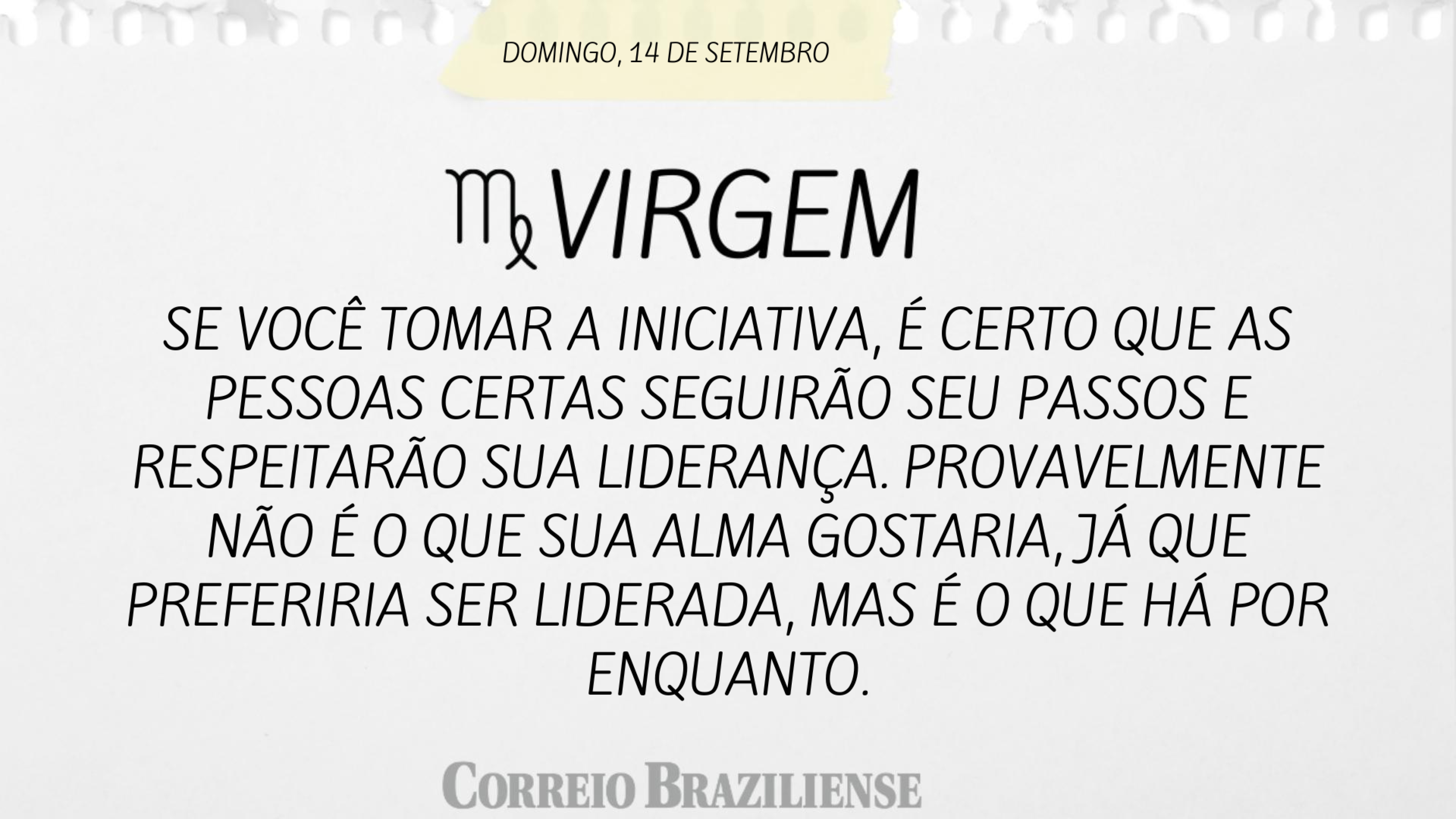 Hor&oacute;scopo | 14 de setembro