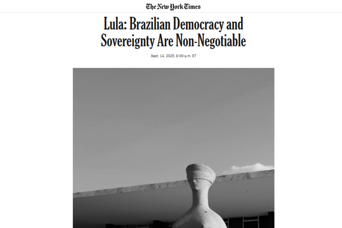 A carta de Lula pedindo diálogo com Trump no NYT: tarifa ao Brasil é 'prescrever o remédio errado' ' - (crédito: REUTERS/Adriano Machado/) A carta de Lula pedindo diálogo com Trump no NYT: tarifa ao Brasil é 'prescrever o remédio errado' ' - (crédito: REUTERS/Adriano Machado/)