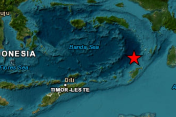 O epicentro do terremoto foi localizado a 28 quilômetros ao sul da cidade de Nabire - (crédito: Reprodução X) O epicentro do terremoto foi localizado a 28 quilômetros ao sul da cidade de Nabire - (crédito: Reprodução X)