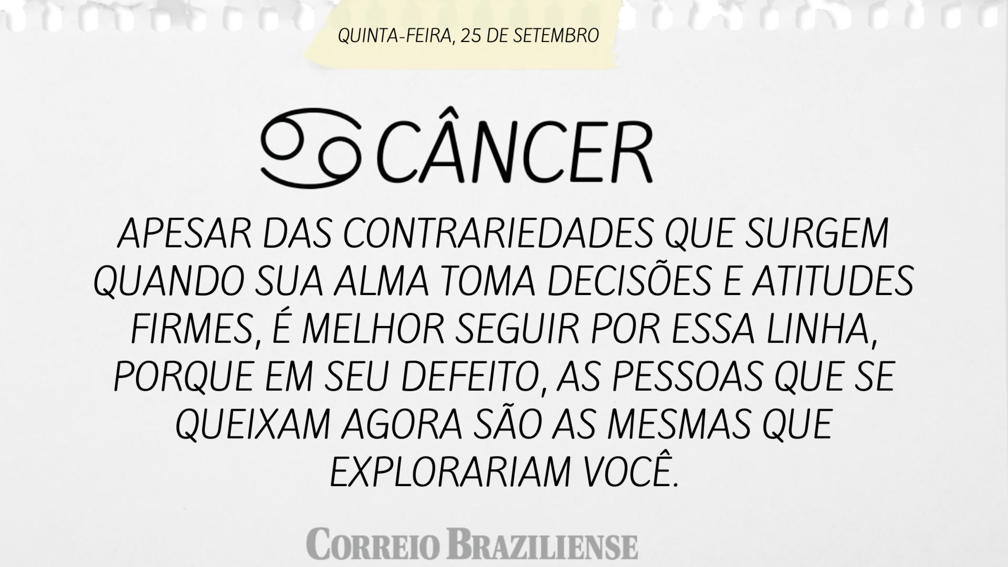 Horóscopo desta quinta