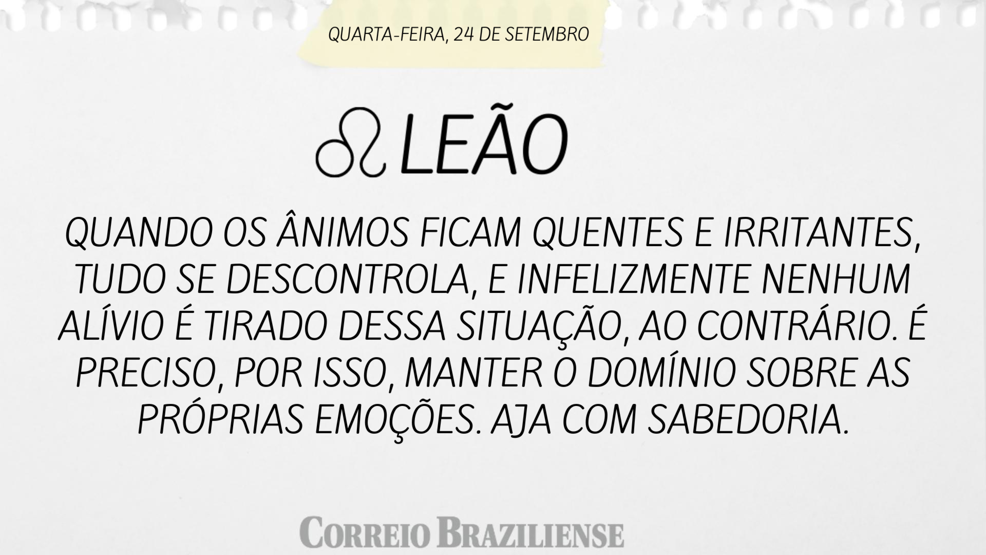 Confira o horóscopo desta quarta-feira