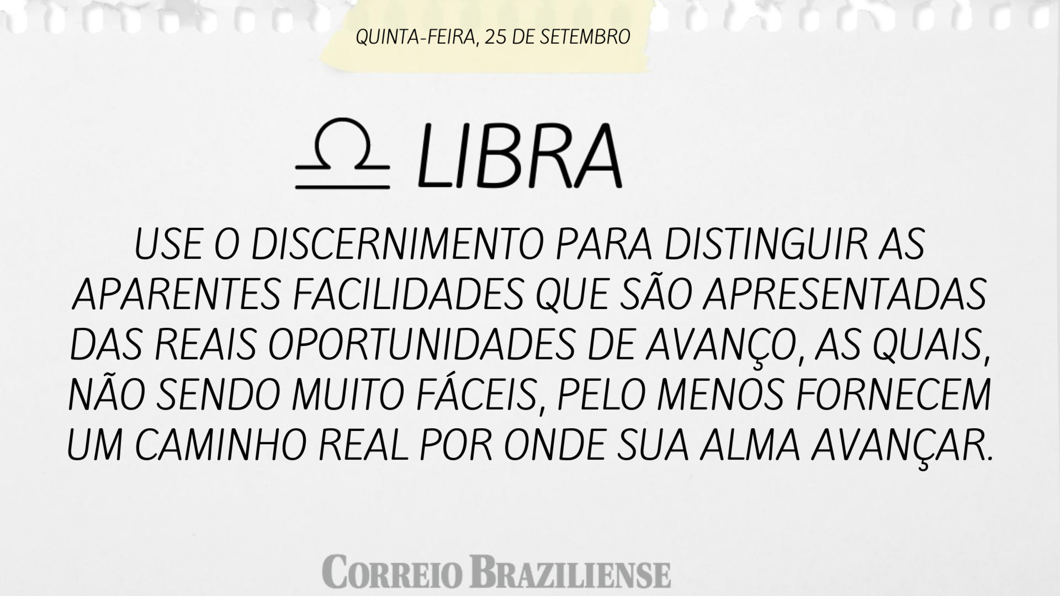 Horóscopo desta quinta