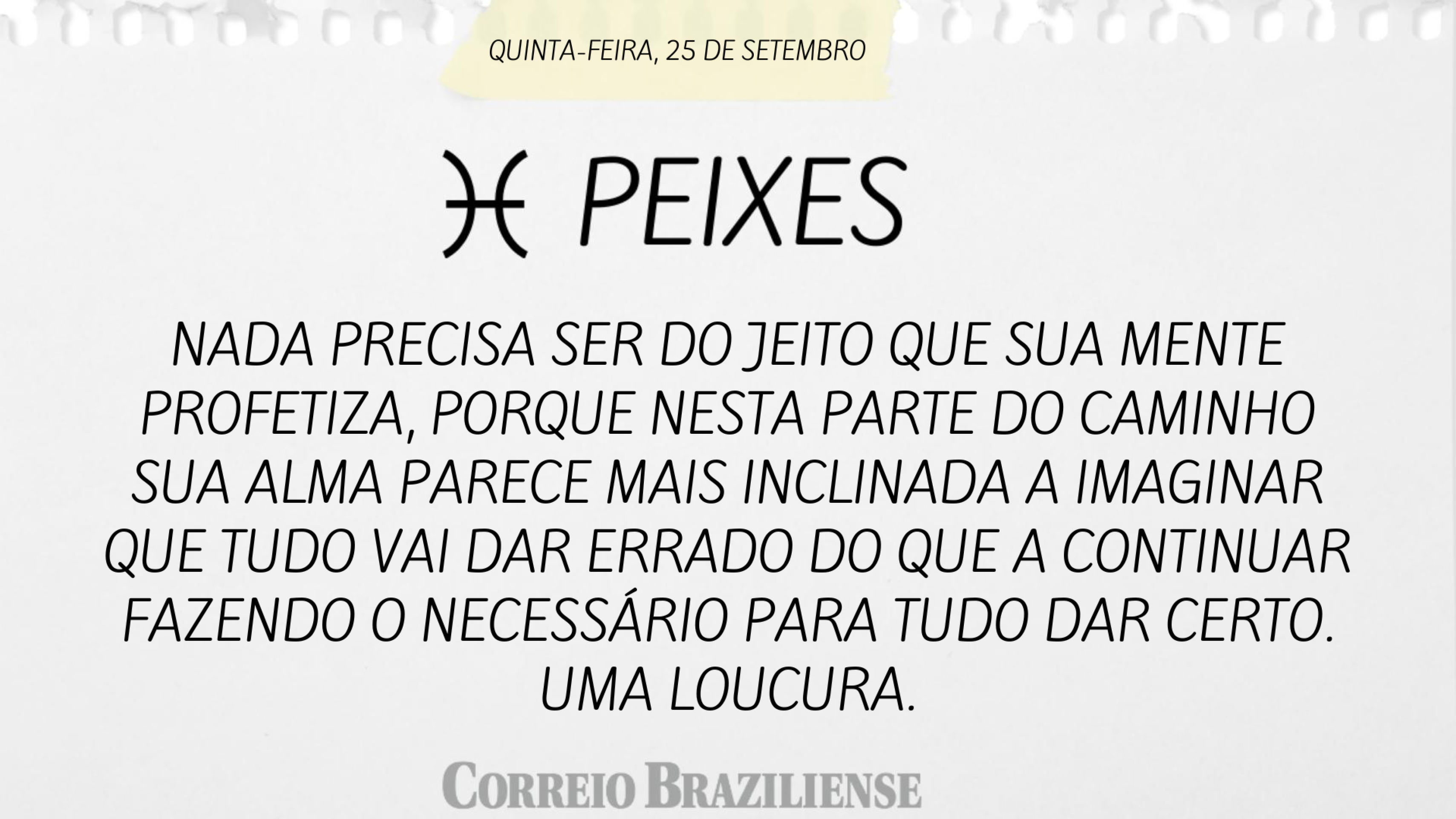 Horóscopo desta quinta