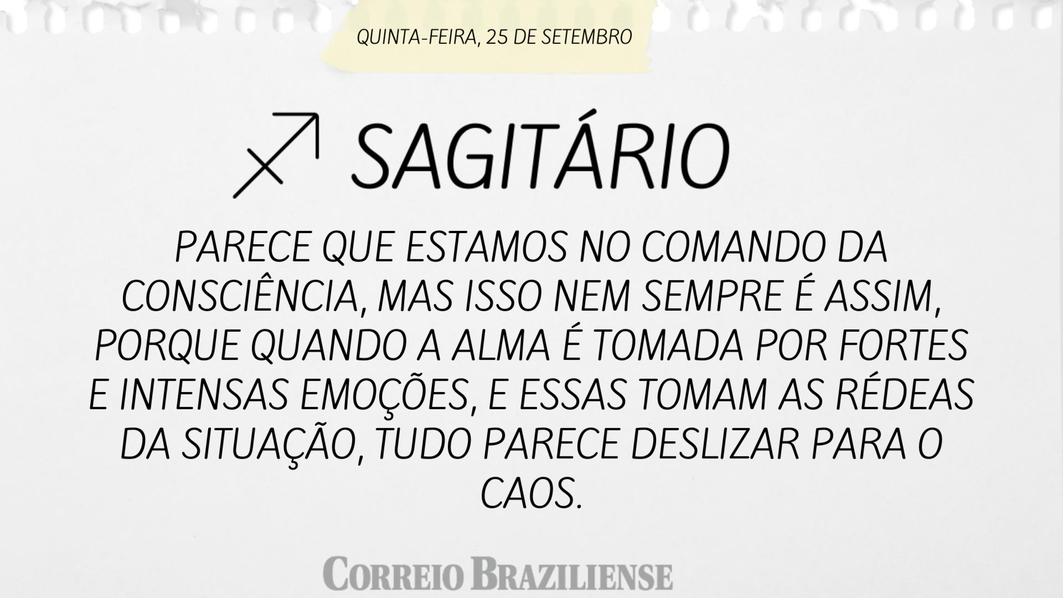 Horóscopo desta quinta