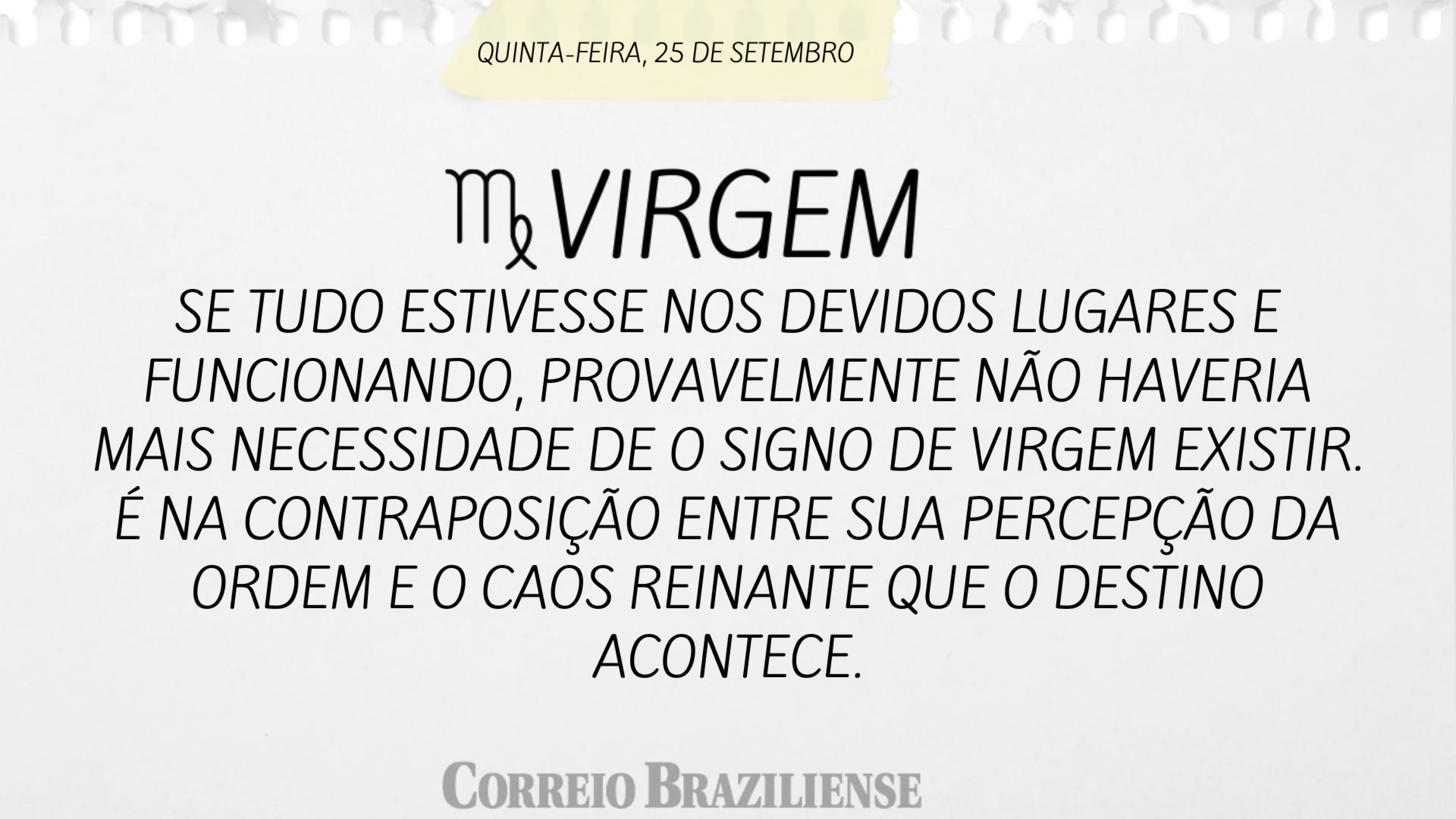 Horóscopo desta quinta