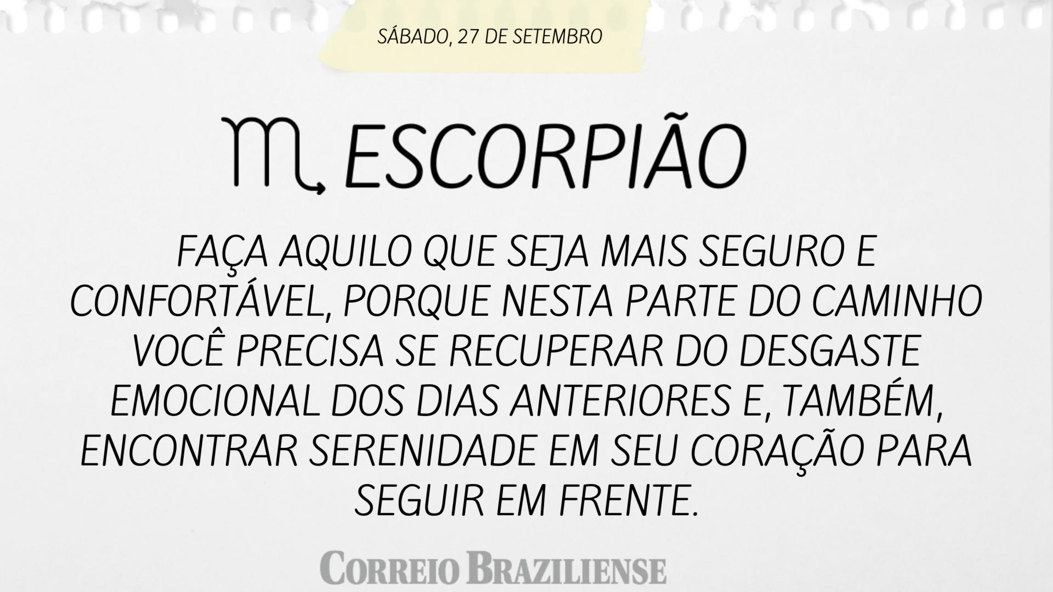 Horóscopo deste sábado