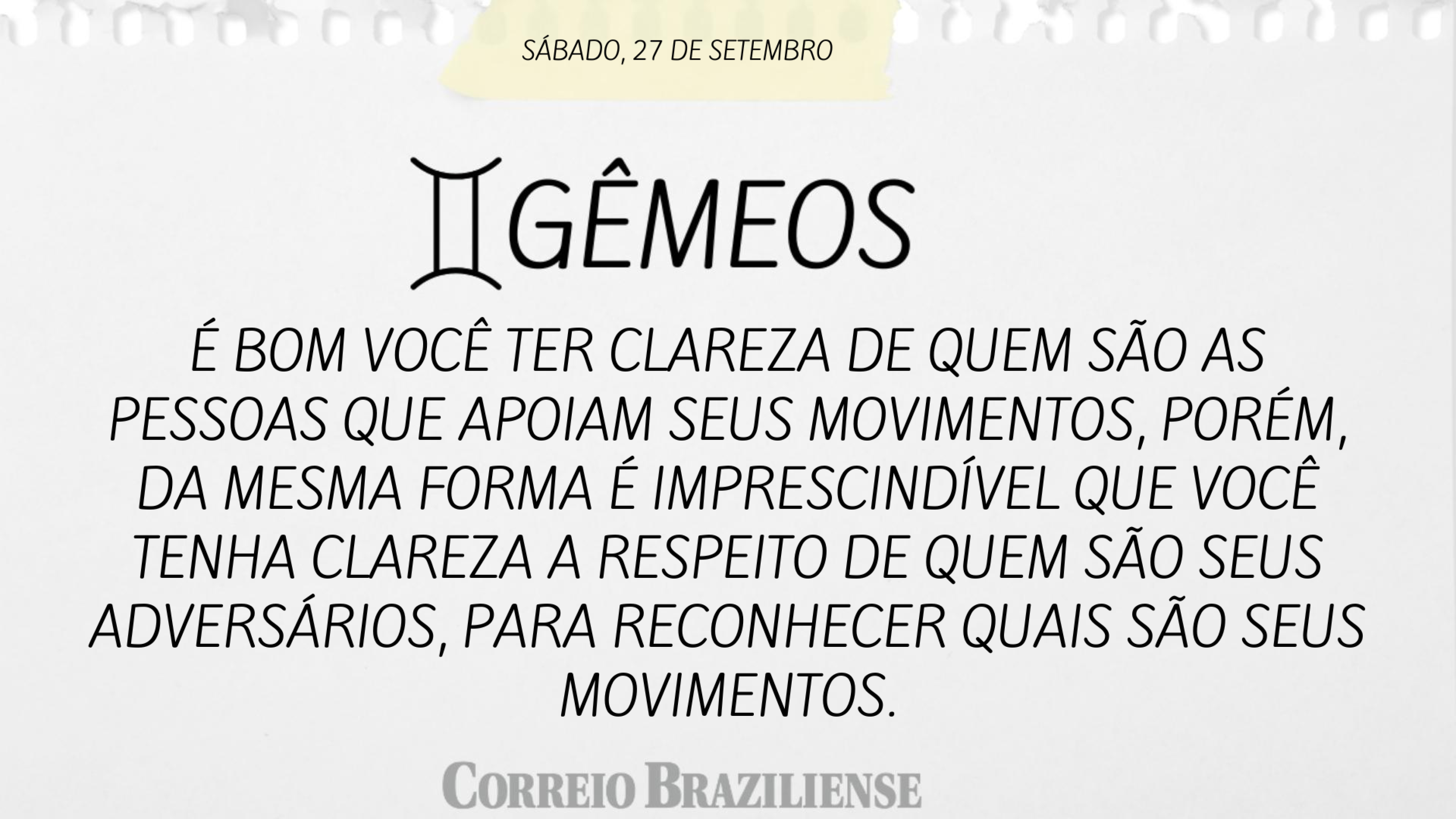 Horóscopo deste sábado