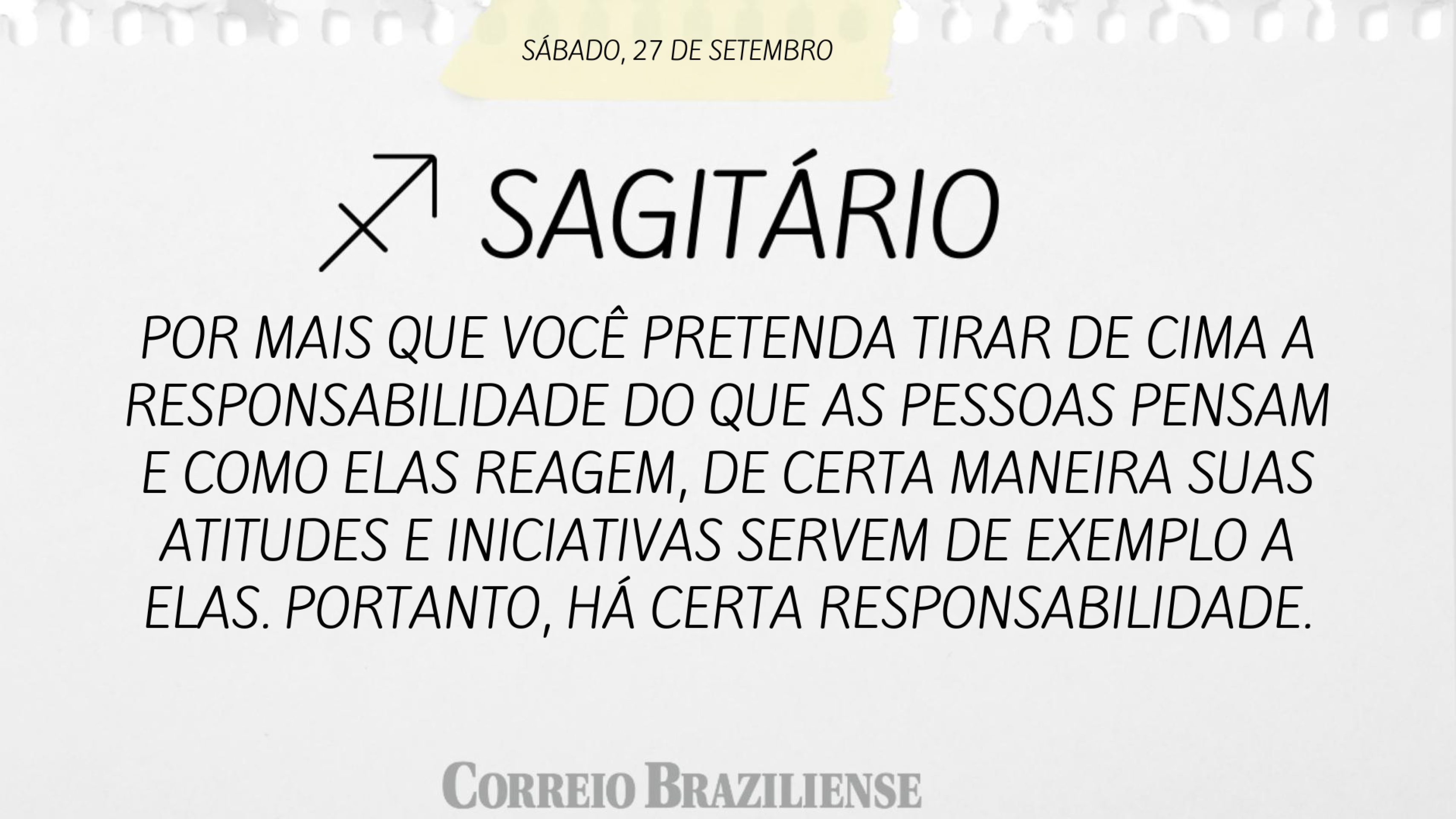 Horóscopo deste sábado