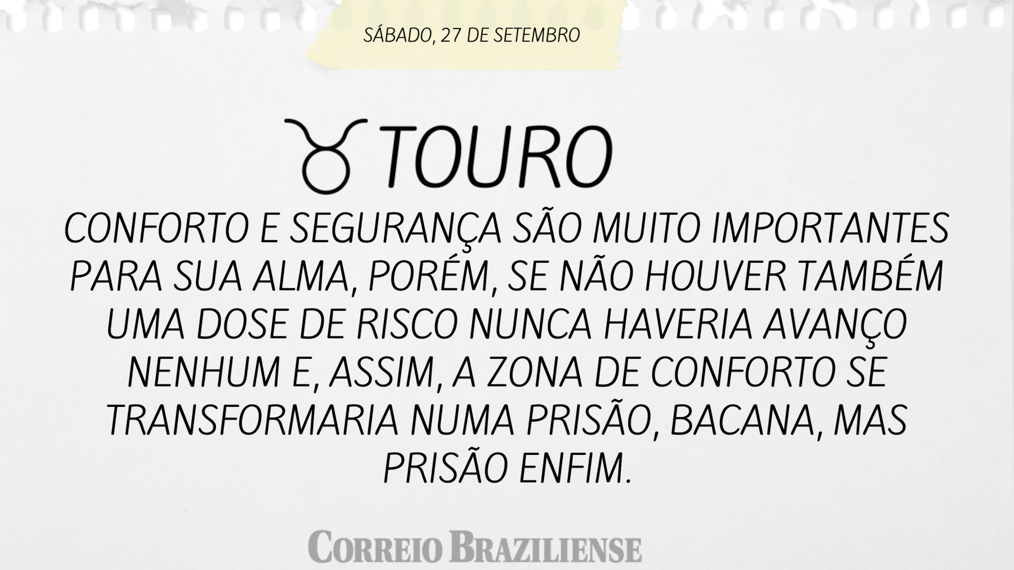 Horóscopo deste sábado