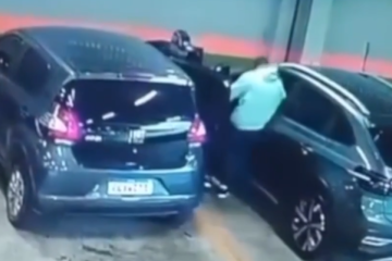 O sequestro, que aconteceu no estacionamento de um supermercado na Zona Sul de São Paulo, teria durado cerca de 40 minutos -  (crédito: Câmeras de segurança)