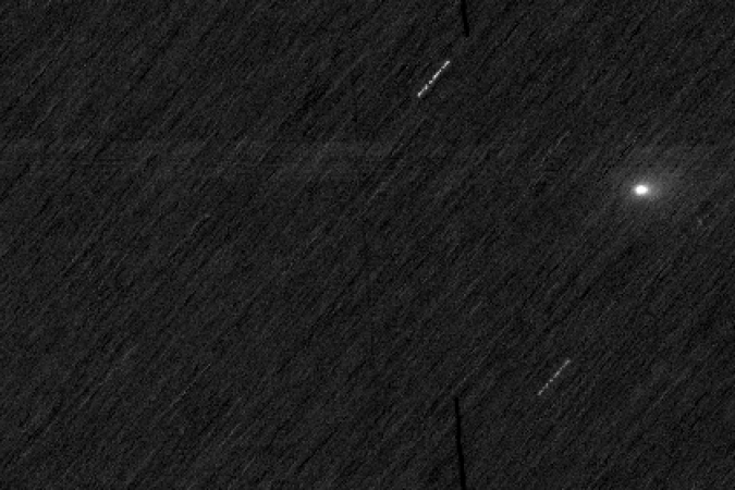 Isso pode ter ocorrido devido ao tempo máximo de exposição da câmera da Mars Express ser inferior ao da ExoMars TGO, segundo a ESA -  (crédito: Reprodução/ESA)