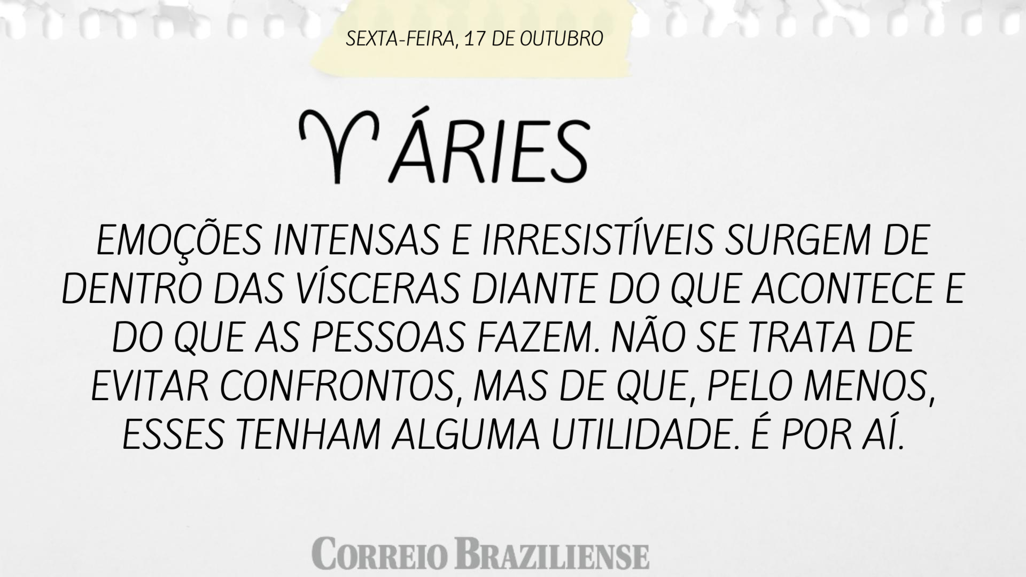 Hor&oacute;scopo | 17 de outubro