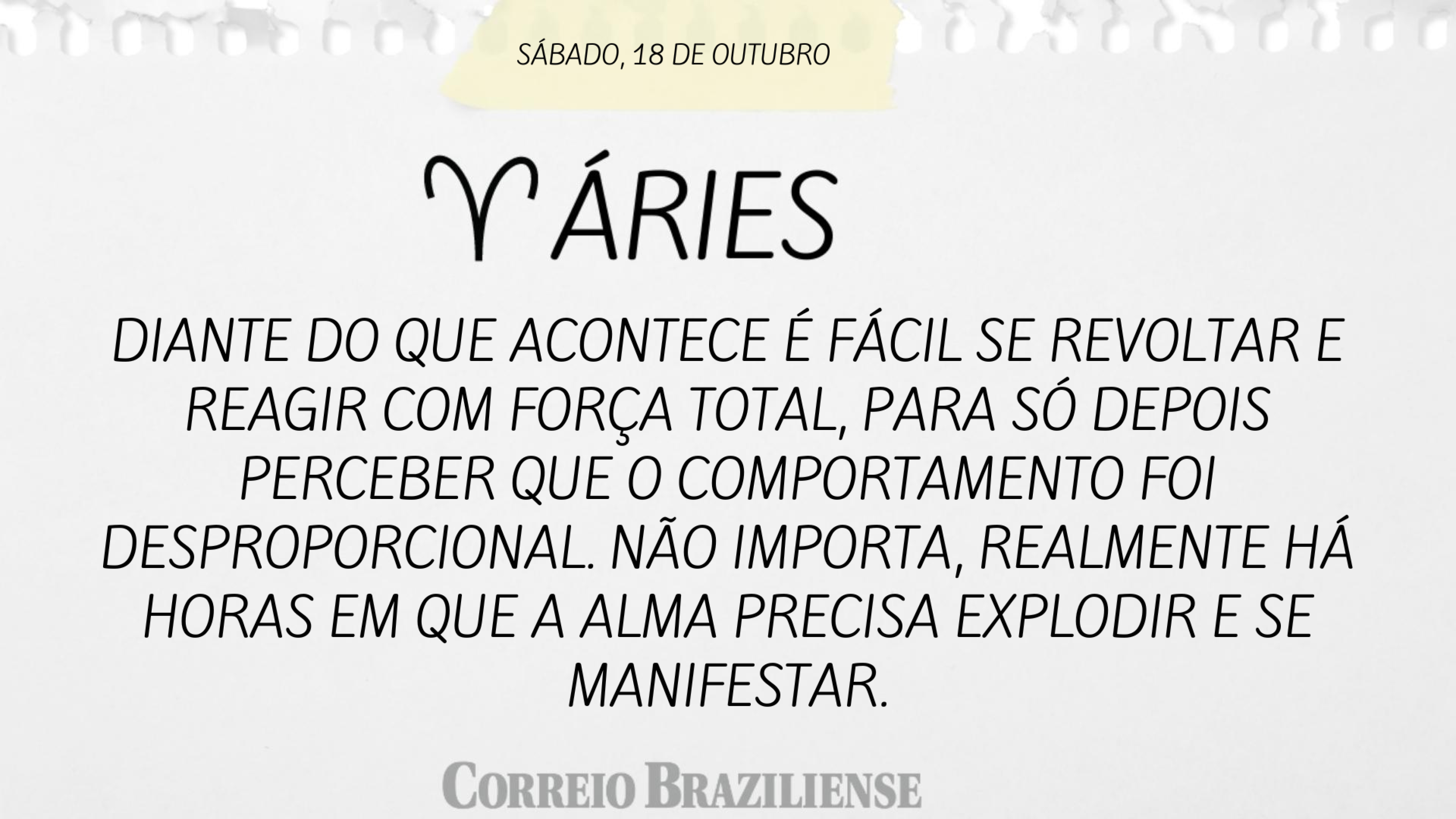 Hor&oacute;scopo | 18 de outubro