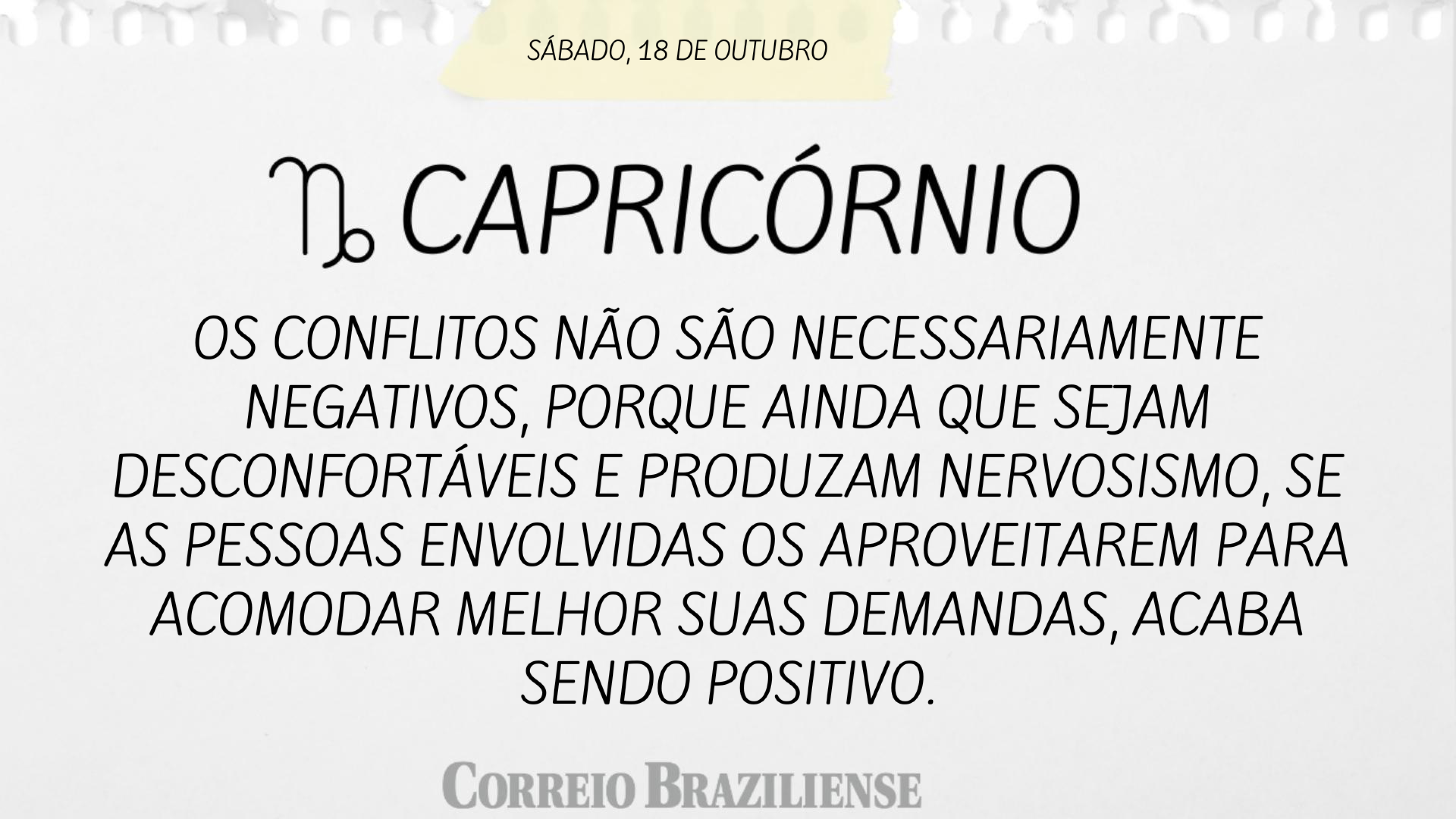Hor&oacute;scopo | 18 de outubro