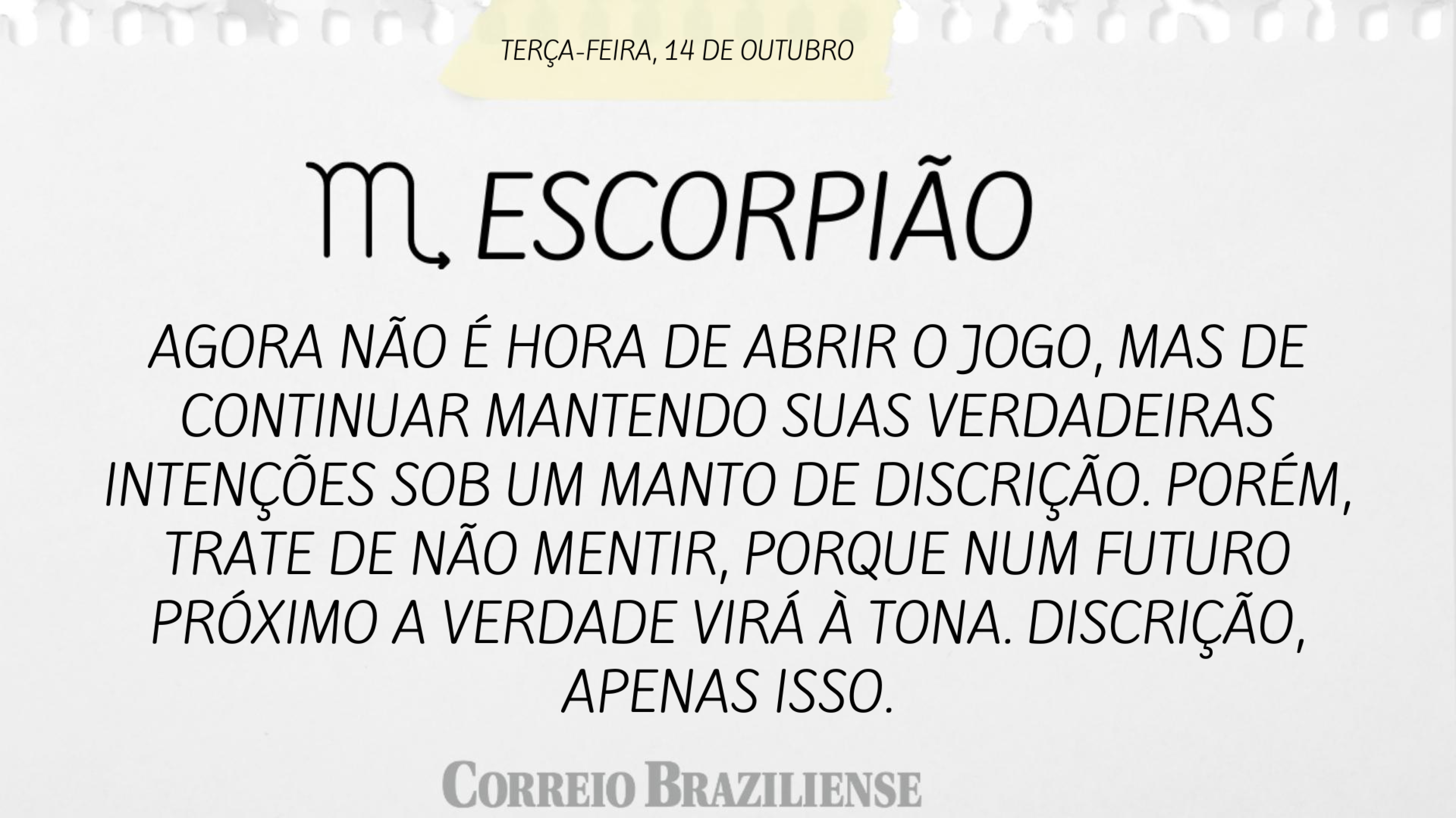 Hor&oacute;scopo | 14 de outubro
