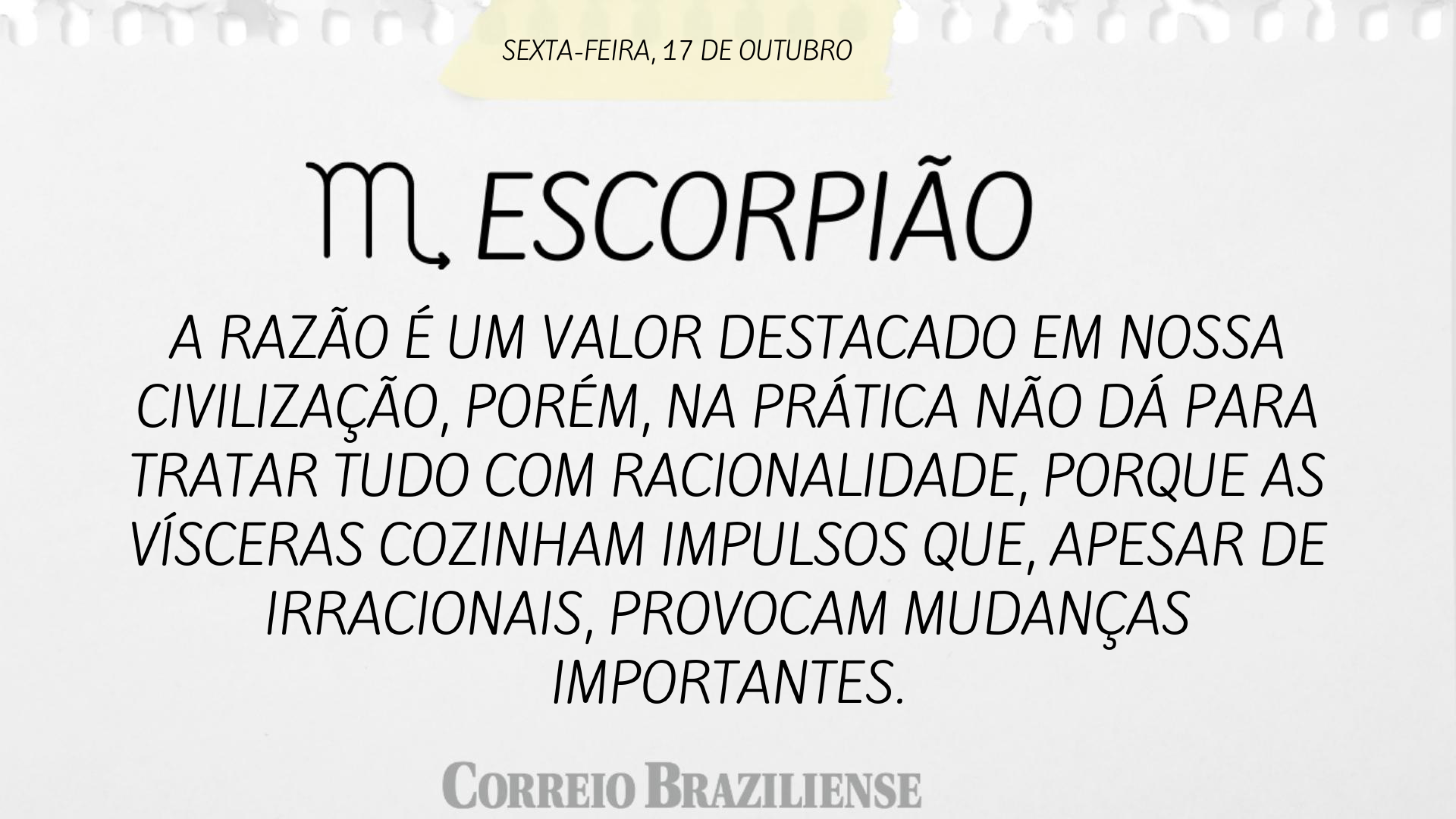 Hor&oacute;scopo | 17 de outubro