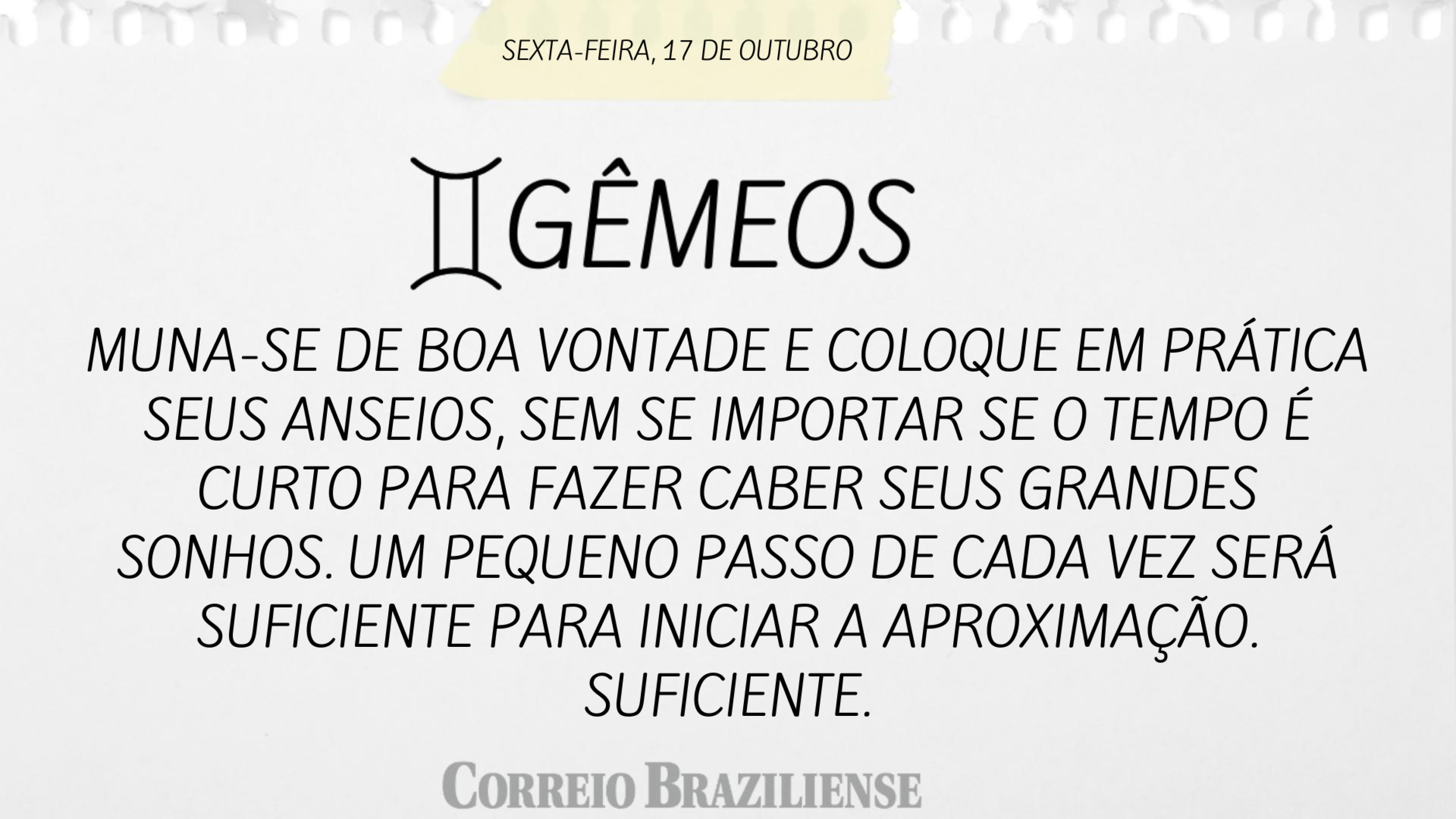 Hor&oacute;scopo | 17 de outubro