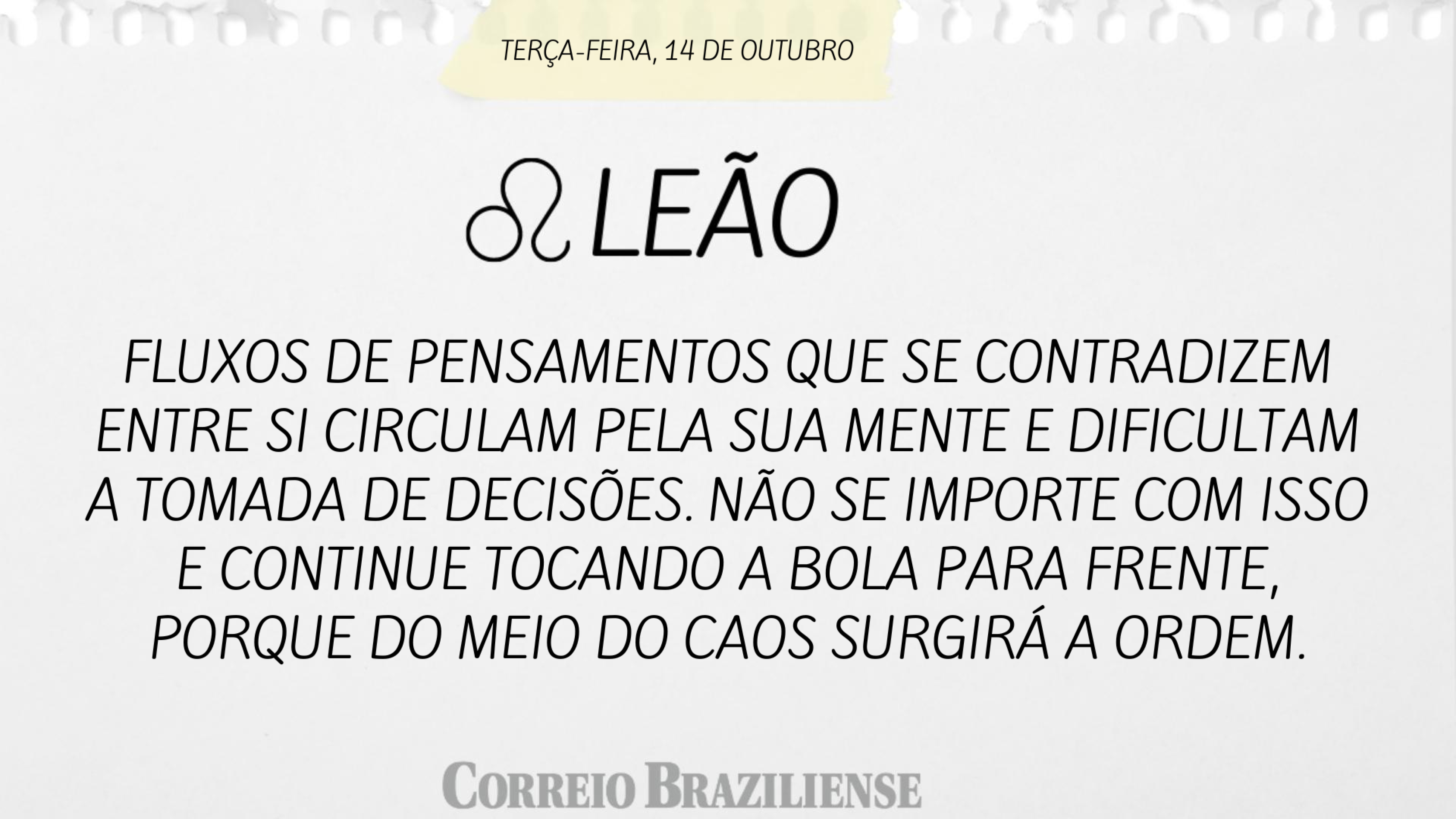Hor&oacute;scopo | 14 de outubro