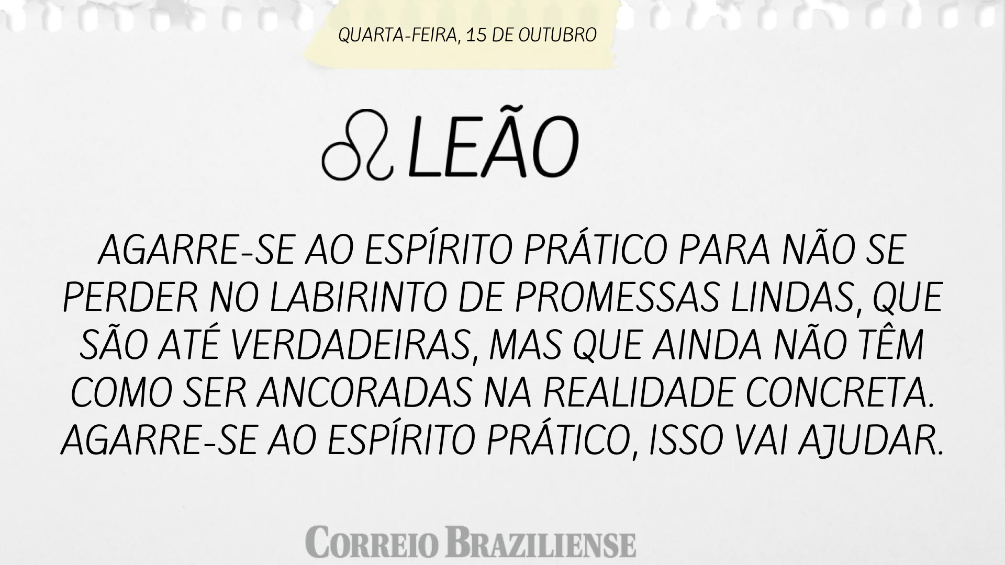 Hor&oacute;scopo | 15 de outubro