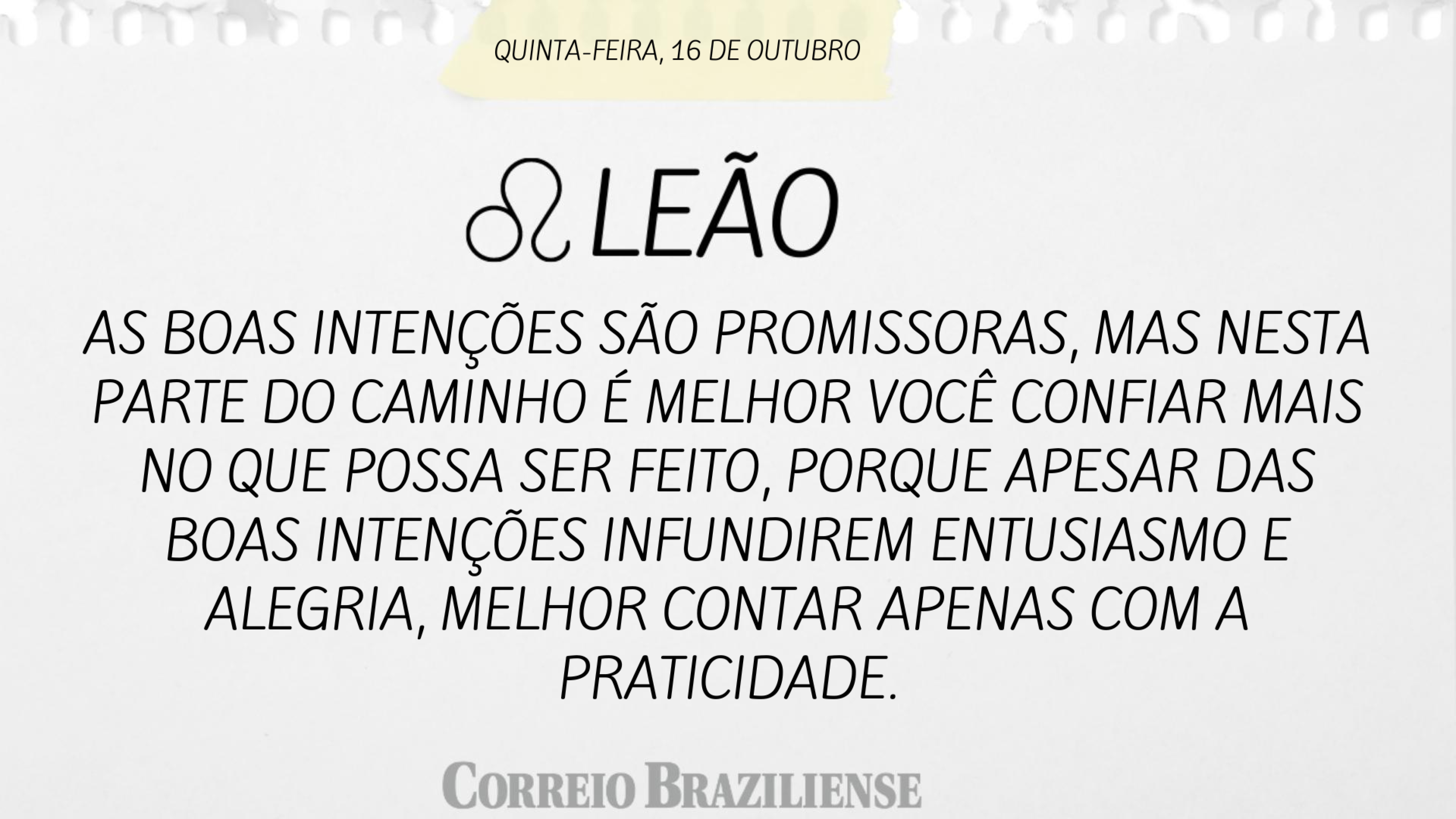 Hor&oacute;scopo | 16 de outubro