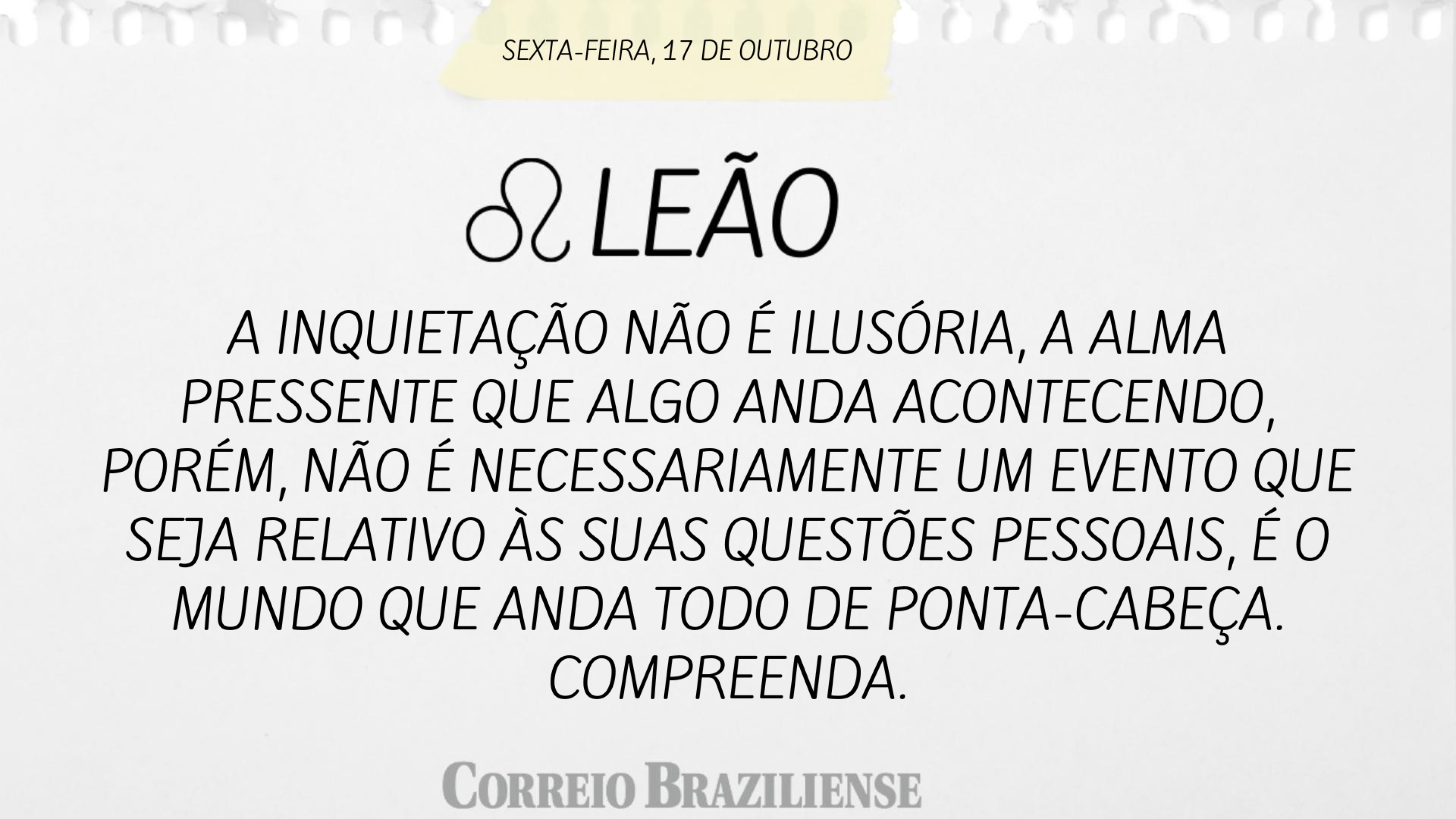 Hor&oacute;scopo | 17 de outubro