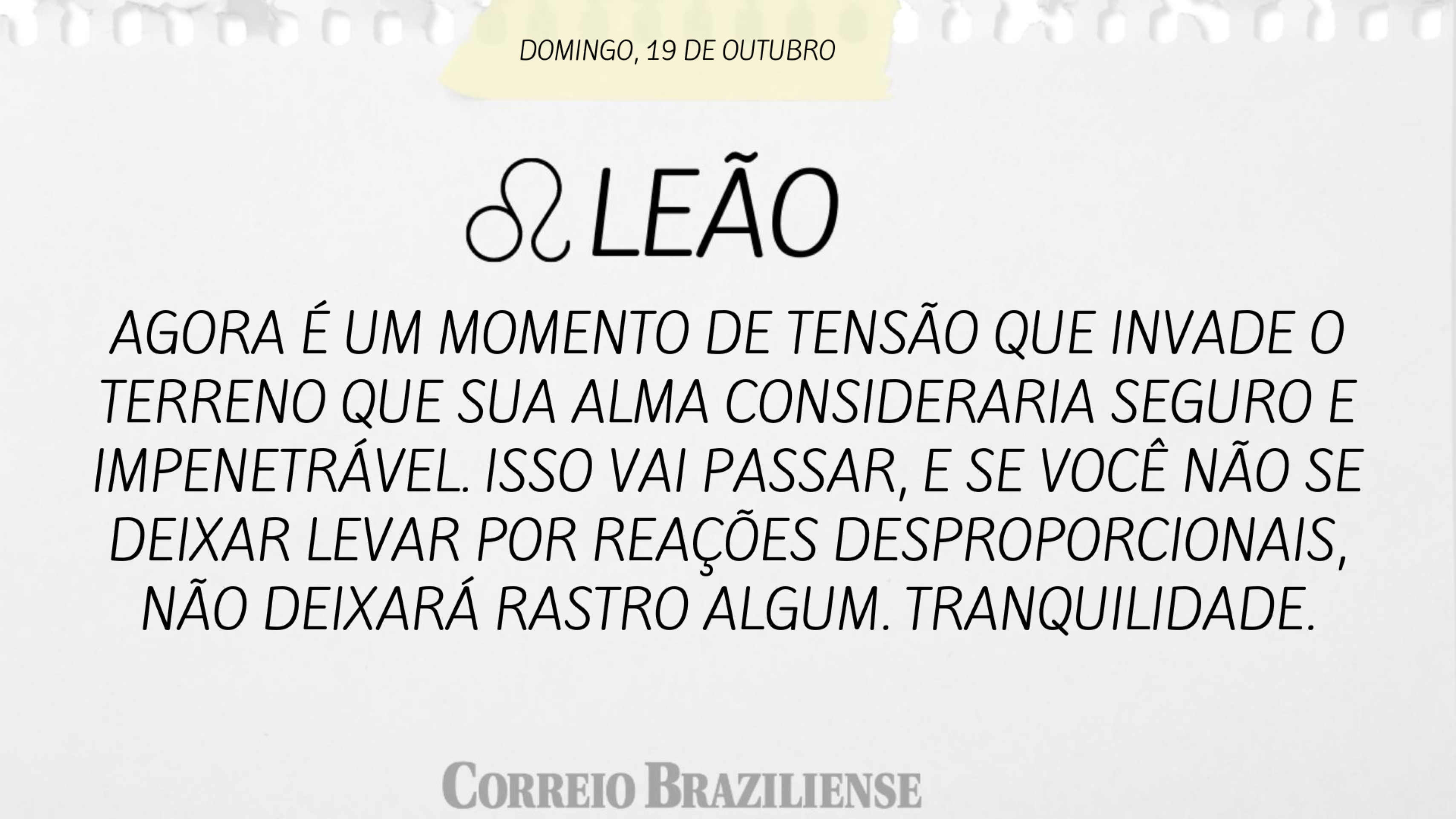 Horóscopo | 19 de outubro